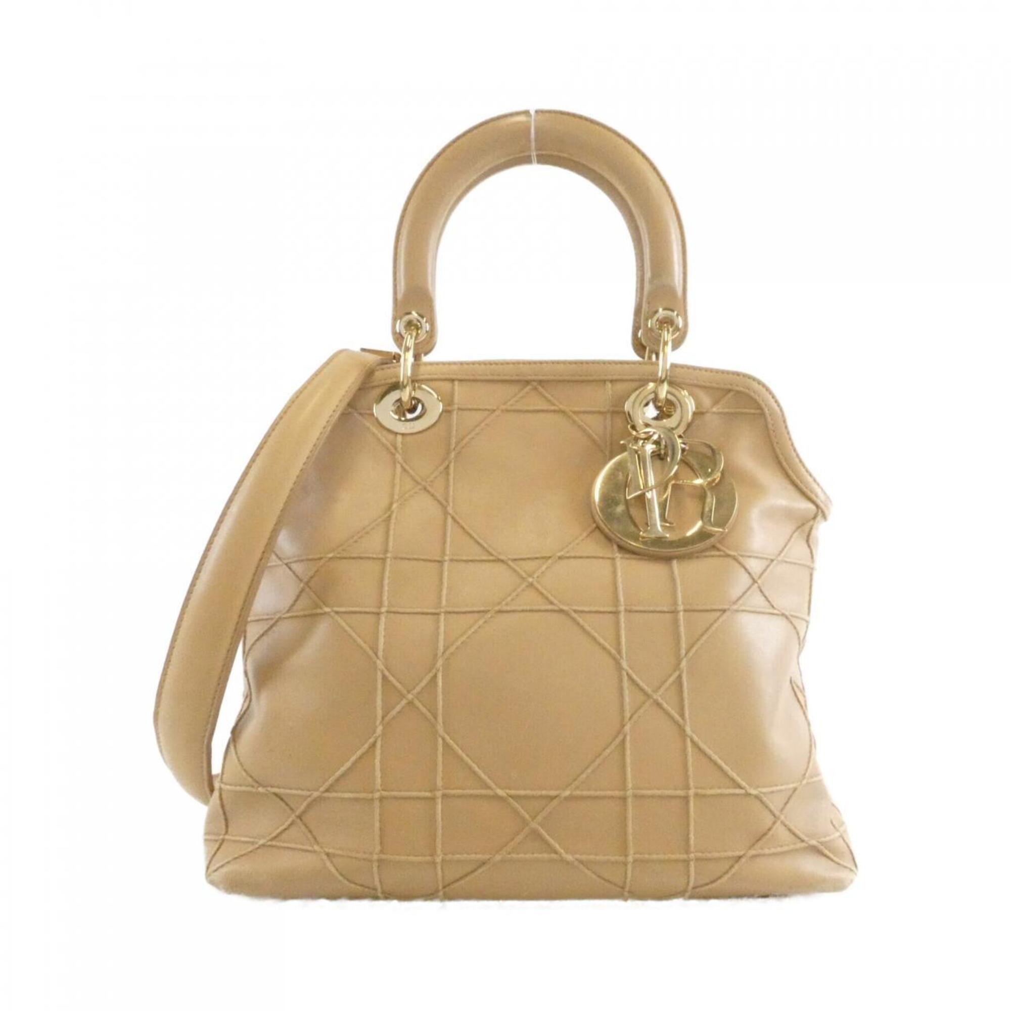 Christian Dior Beige Leather Handbag (Pre-Owned)