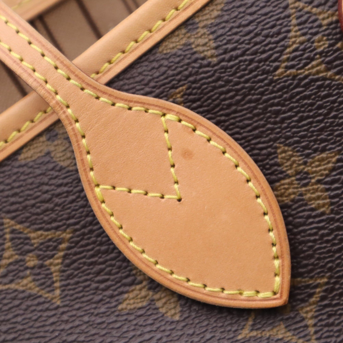 Louis Vuitton Monogram Beige Brown Coated Canvas Leather Handbag (Pre-Owned)