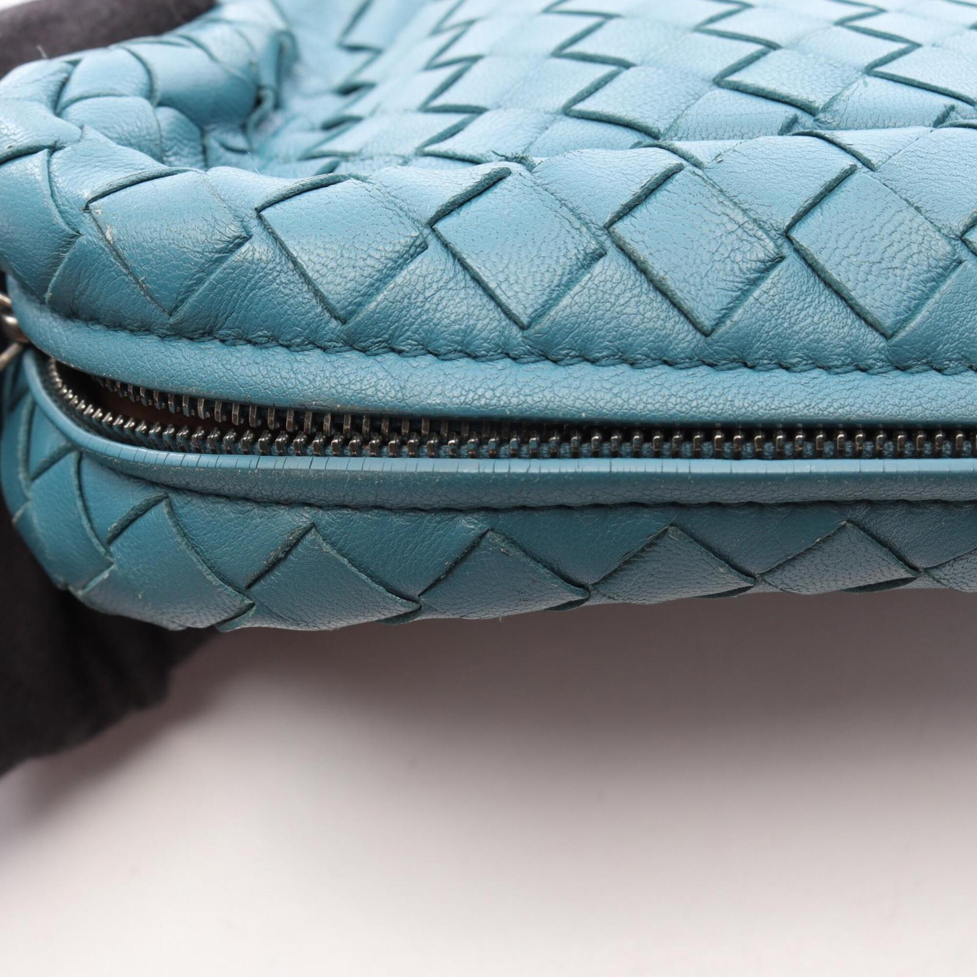 Bottega Veneta Blue Leather Handbag Shoulder Bag (Pre-Owned)