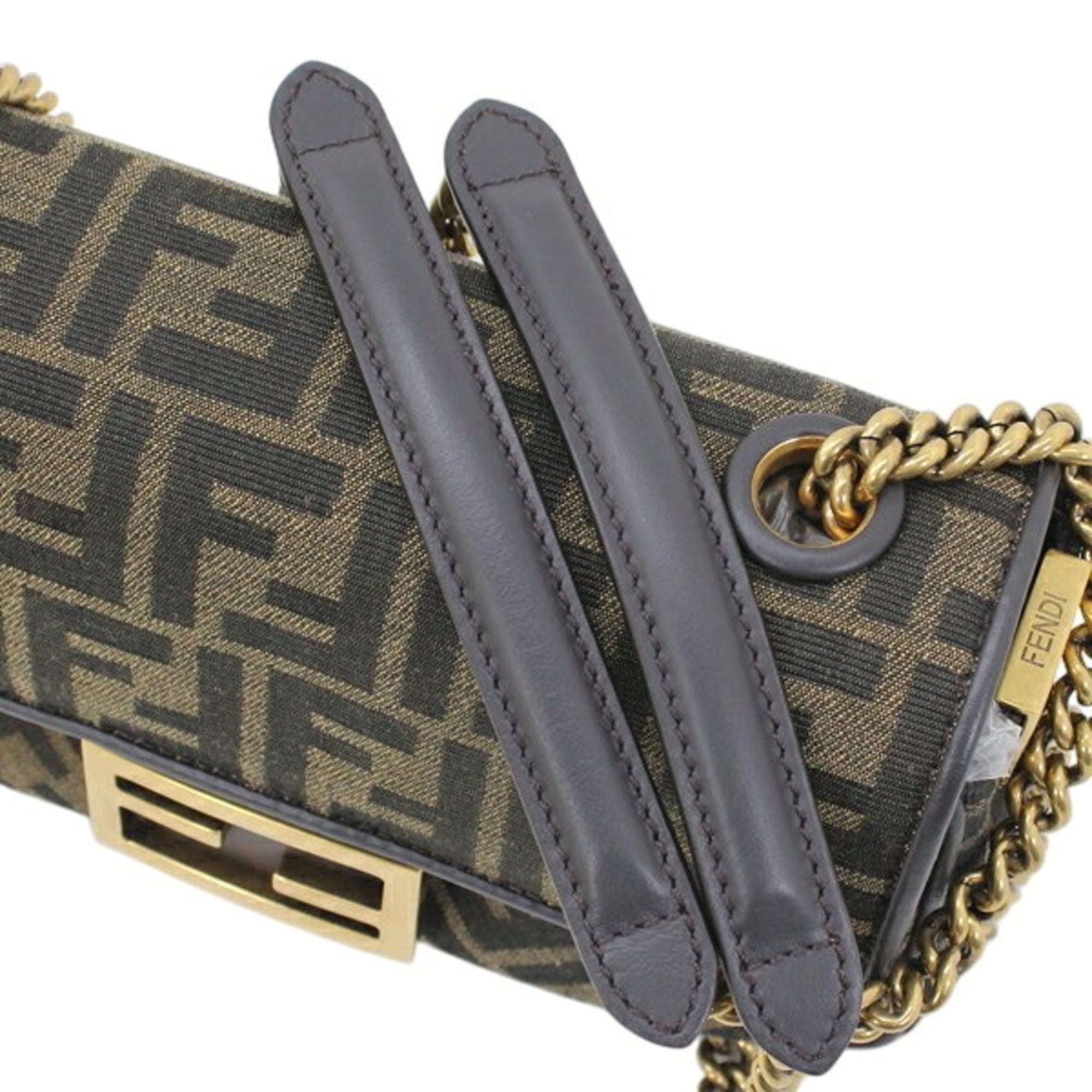 Fendi Brown Jacquard Shoulder Bag (Pre-Owned)