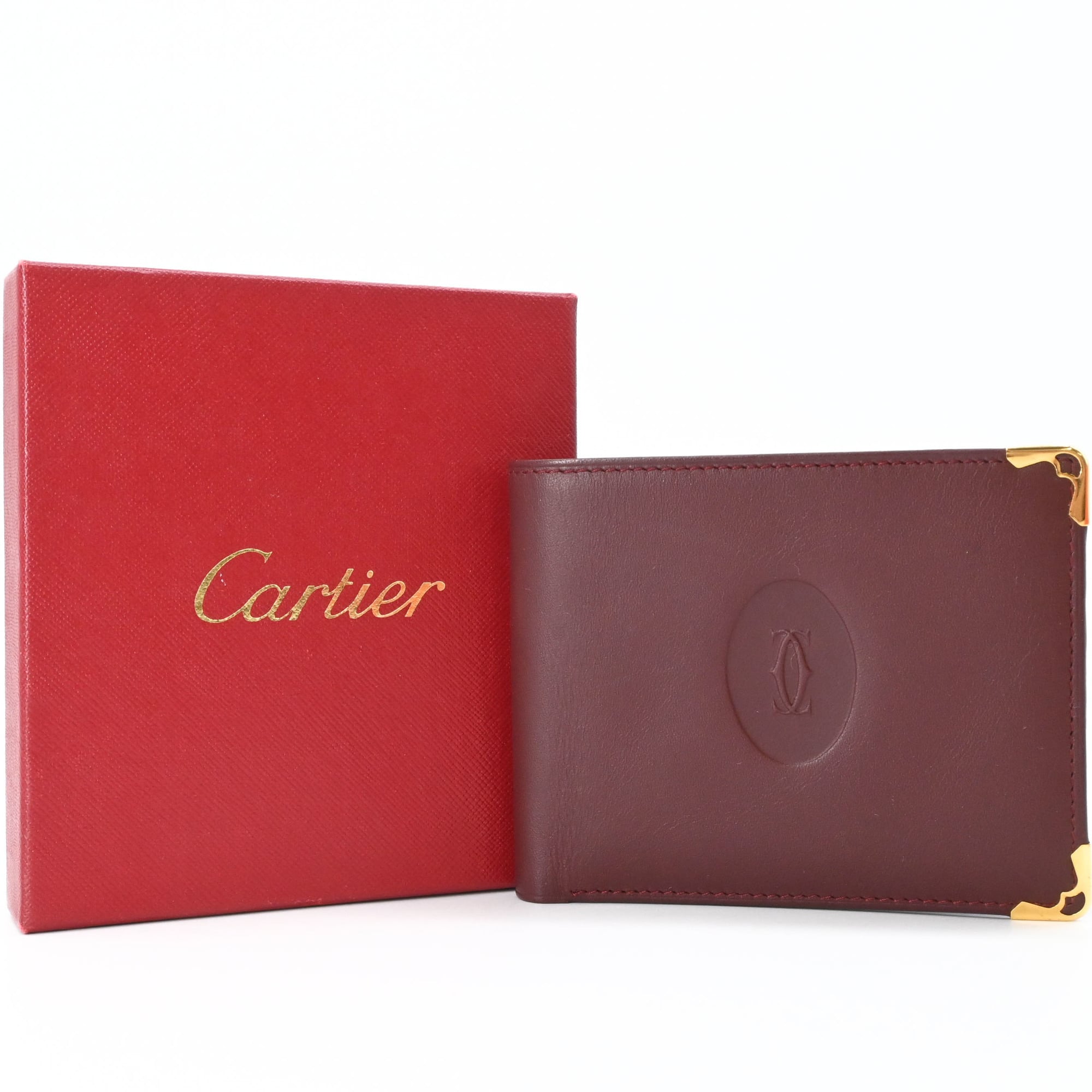 Cartier Must Bordeaux Leather Wallet (Bi-Fold) (Pre-Owned)
