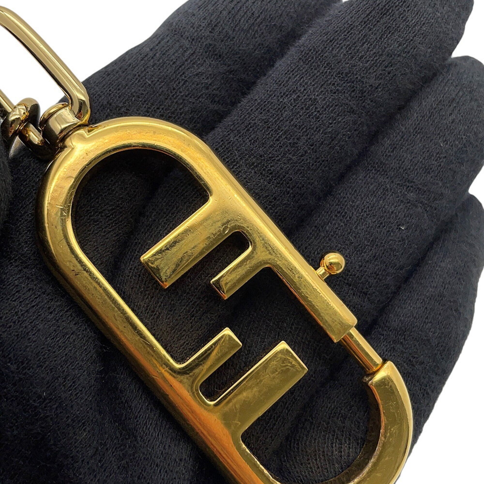 Fendi Black Leather Clutch Bag Shoulder Bag (Pre-Owned)