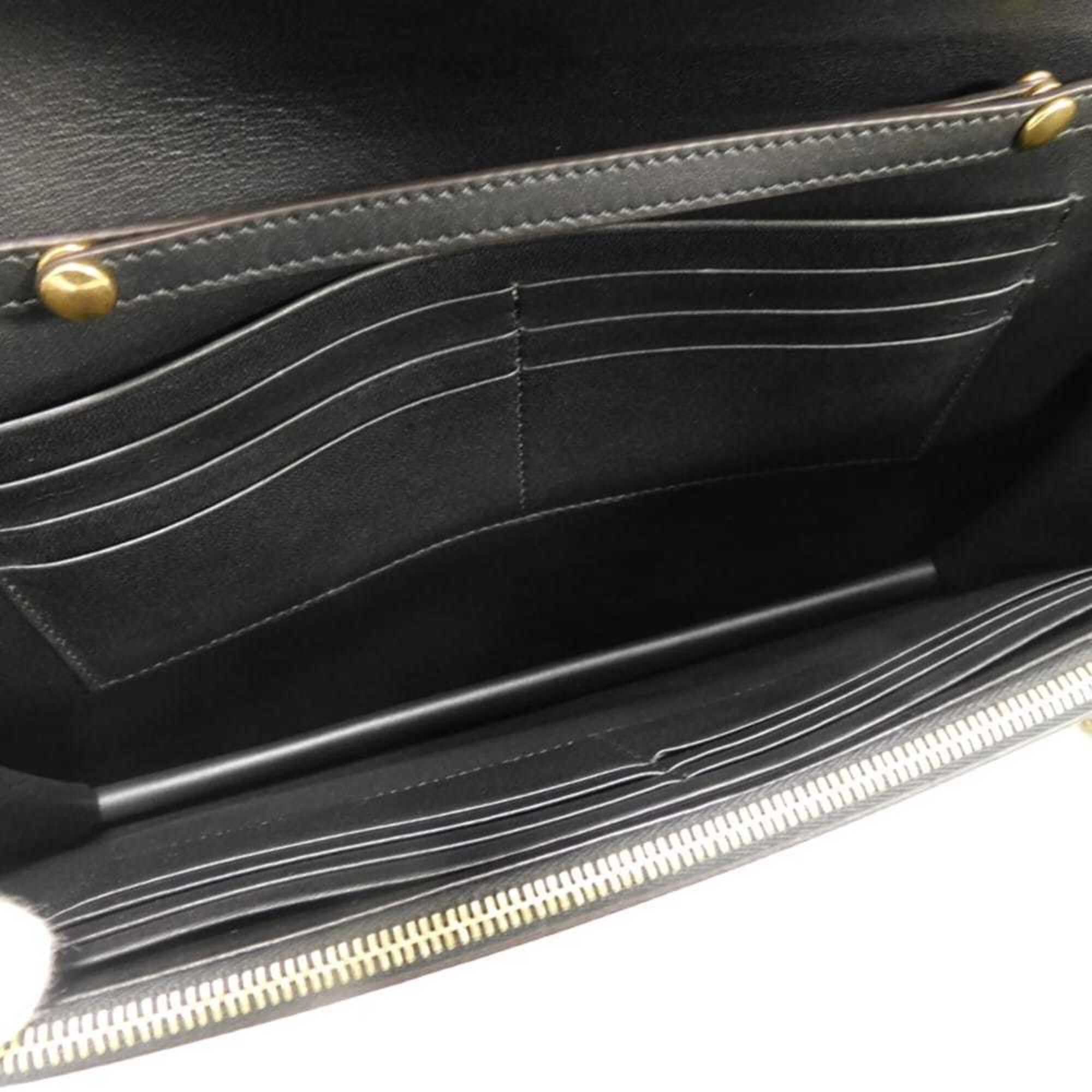 Celine Black White Leather Clutch Bag Shoulder Bag (Pre-Owned)