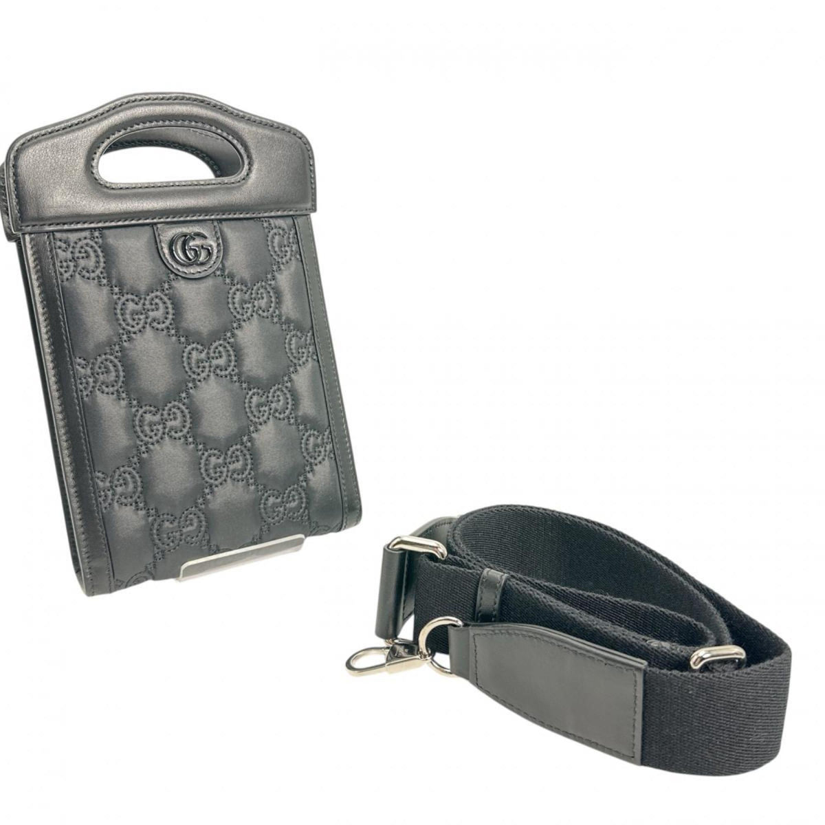 Gucci Black Nylon Leather Shoulder Bag (Pre-Owned)