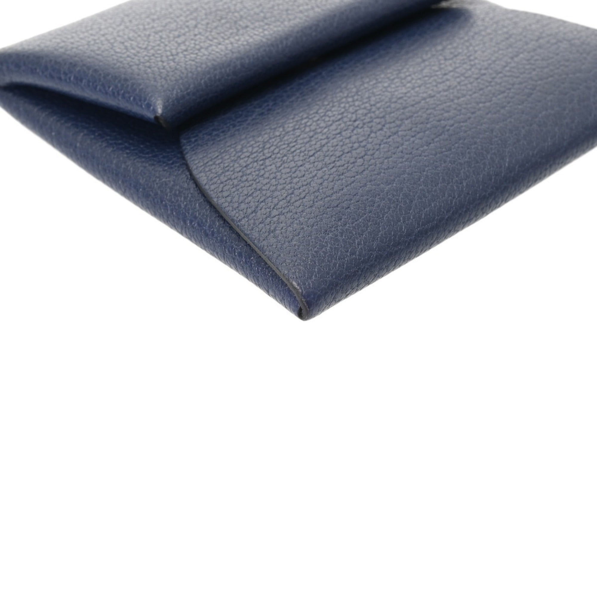 Hermes Blue Evercalf Leather Coin Purse/Coin Case (Pre-Owned)