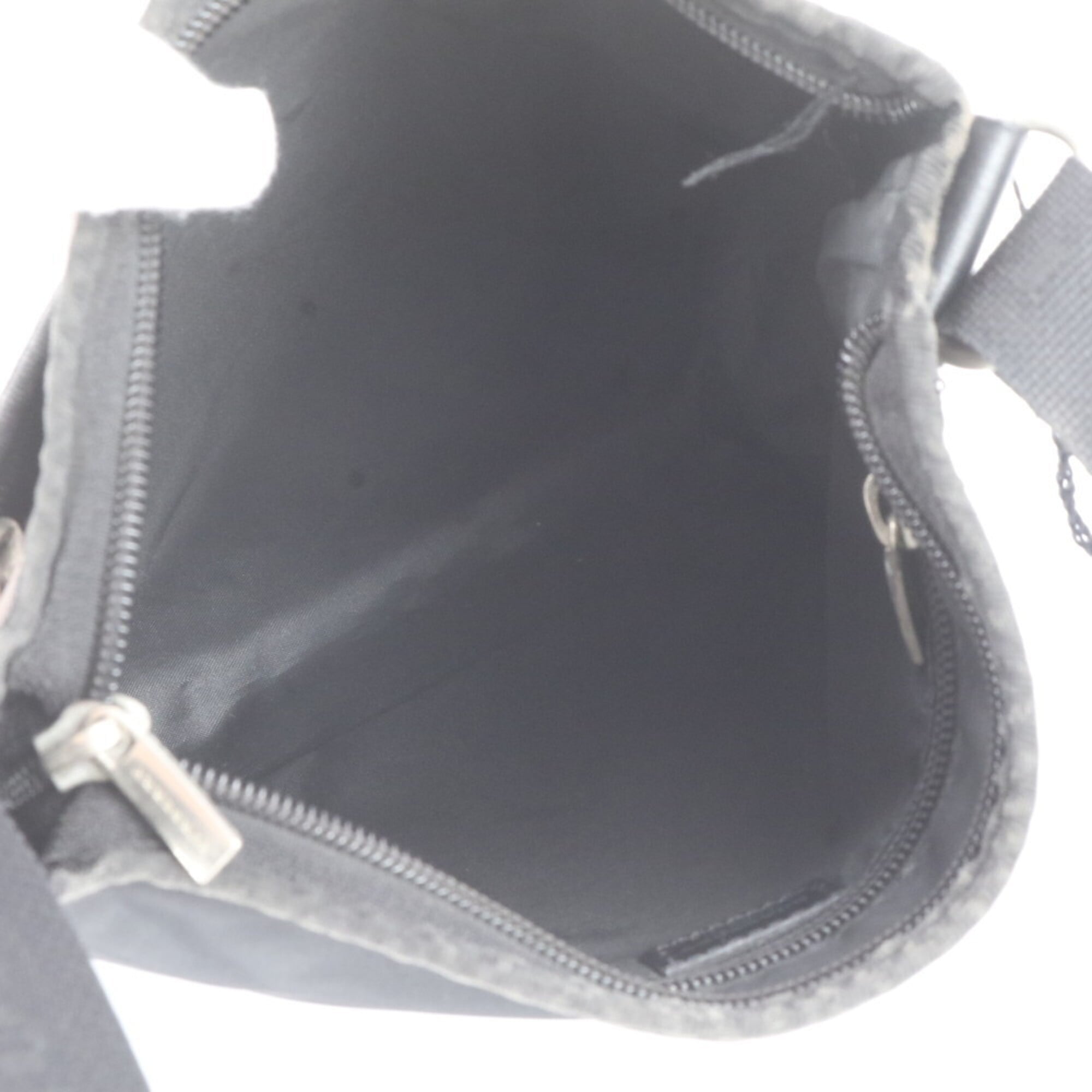 Burberry Black Leather Canvas Messenger Bag Shoulder Bag (Pre-Owned)