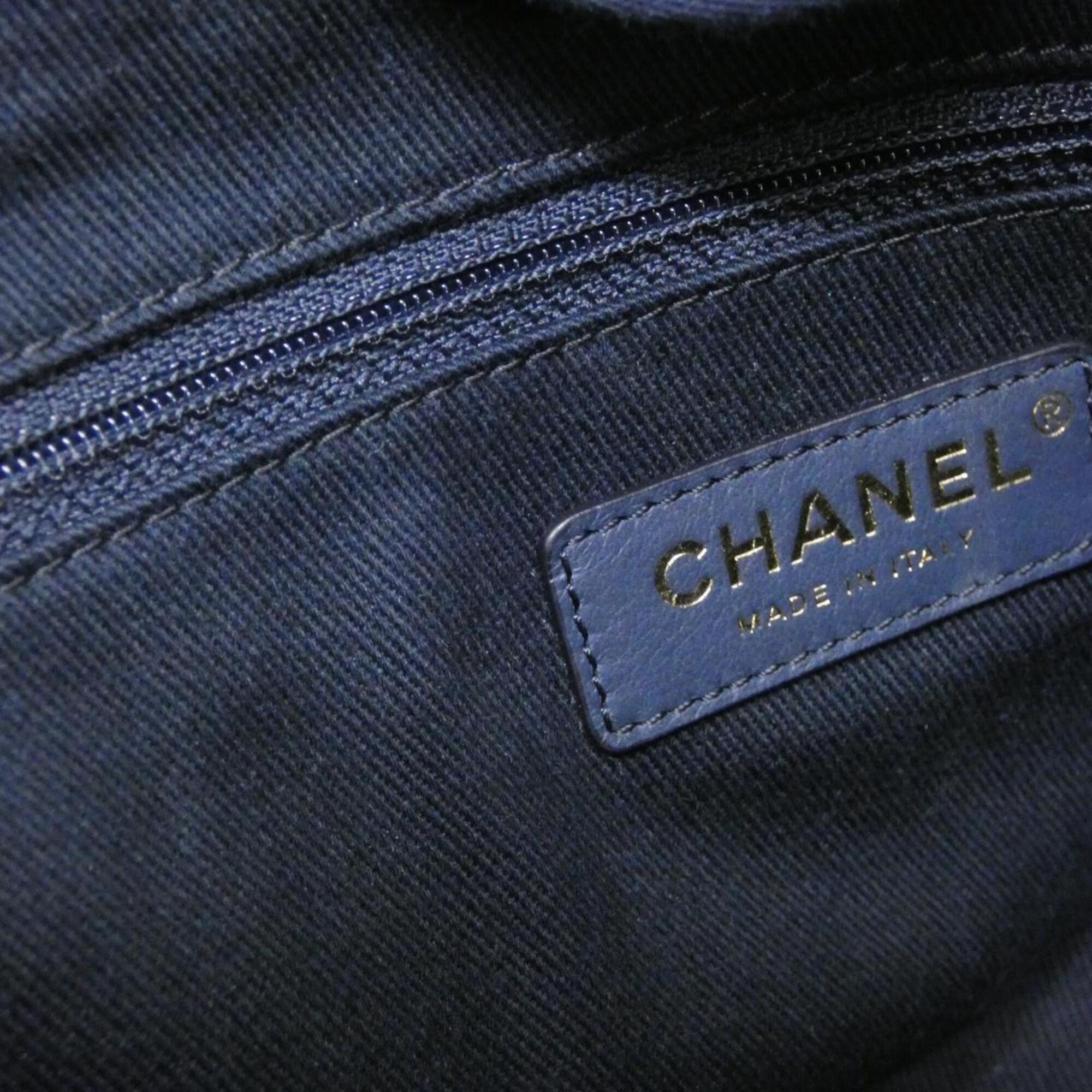 Chanel Navy Nylon Canvas Handbag (Pre-Owned)
