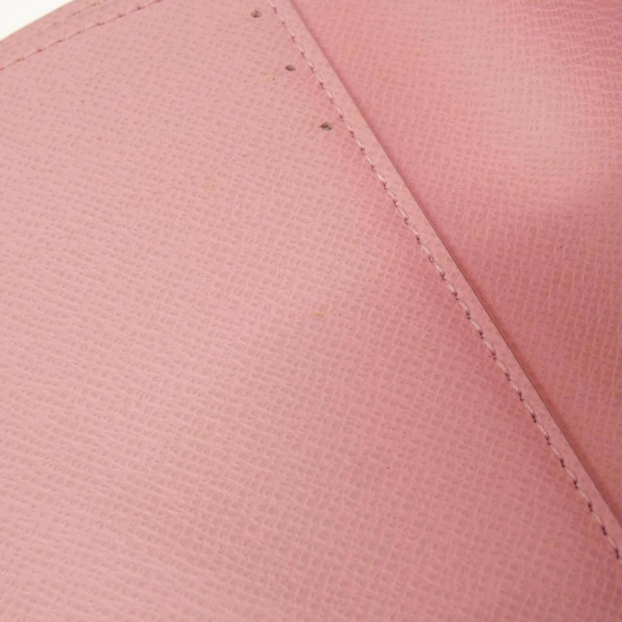 Louis Vuitton Peach Pink Coated Canvas Wallet (Bi-Fold) (Pre-Owned)