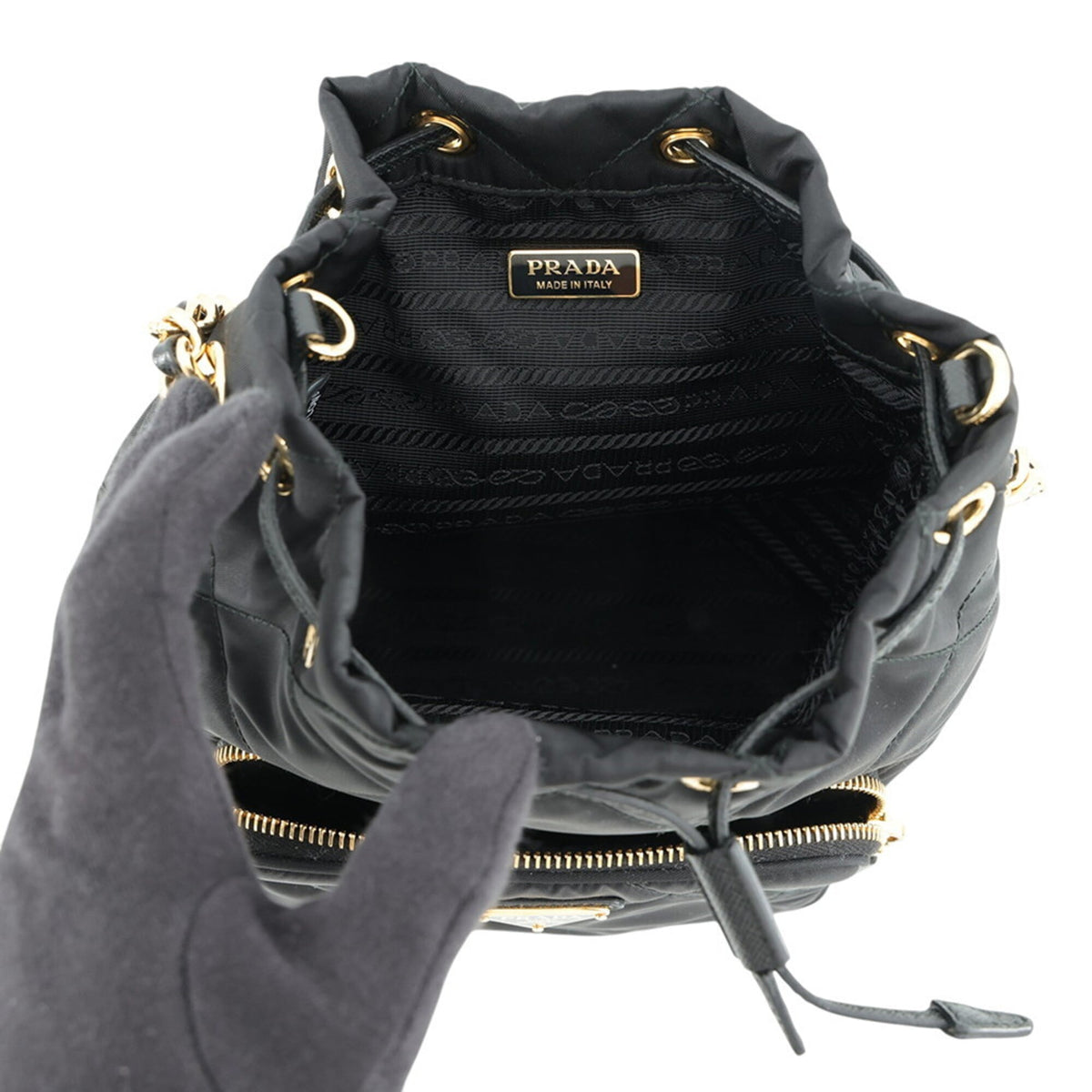 Prada Black Nylon Handbag Shoulder Bag (Pre-Owned)