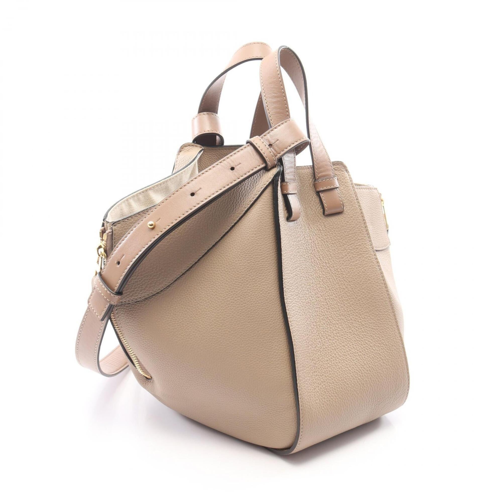 Loewe Beige Gray Leather Handbag (Pre-Owned)