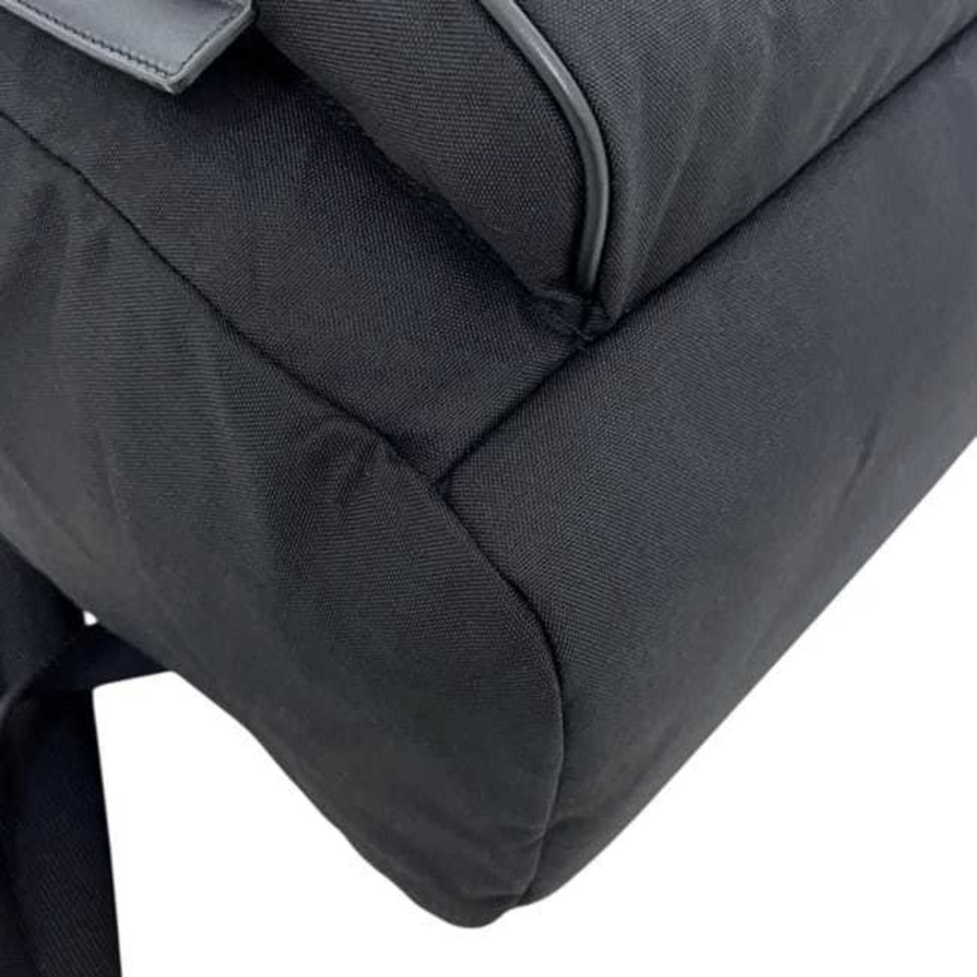 Saint Laurent Black Canvas Leather Backpack (Pre-Owned)