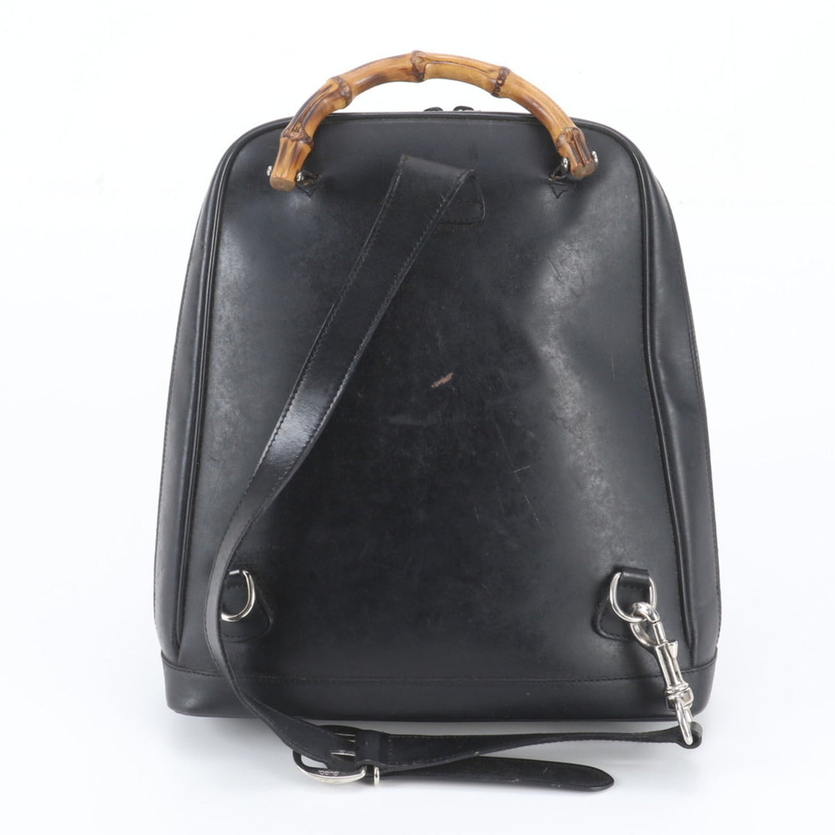 Gucci Black Leather Canvas Backpack (Pre-Owned)