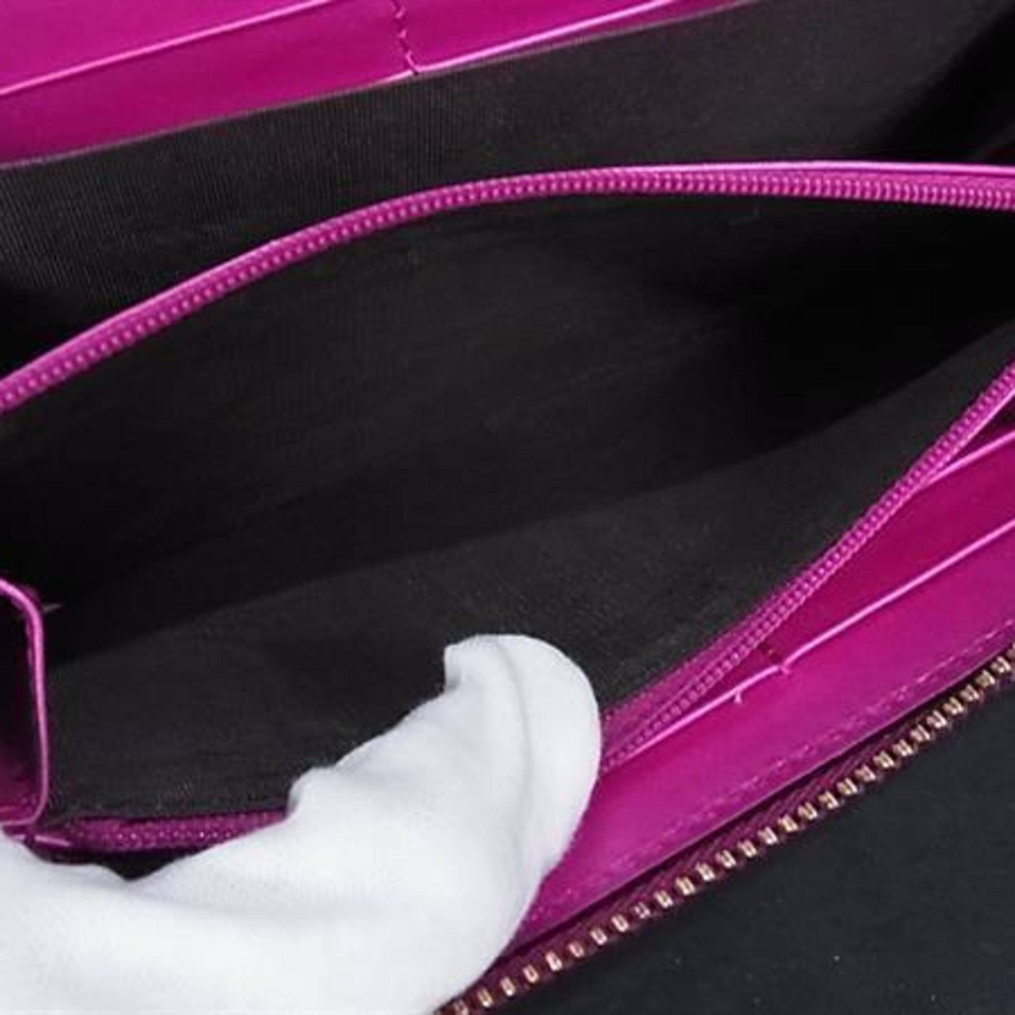 Gucci Pink Purple Patent Leather Long Wallet (Bi-Fold) (Pre-Owned)