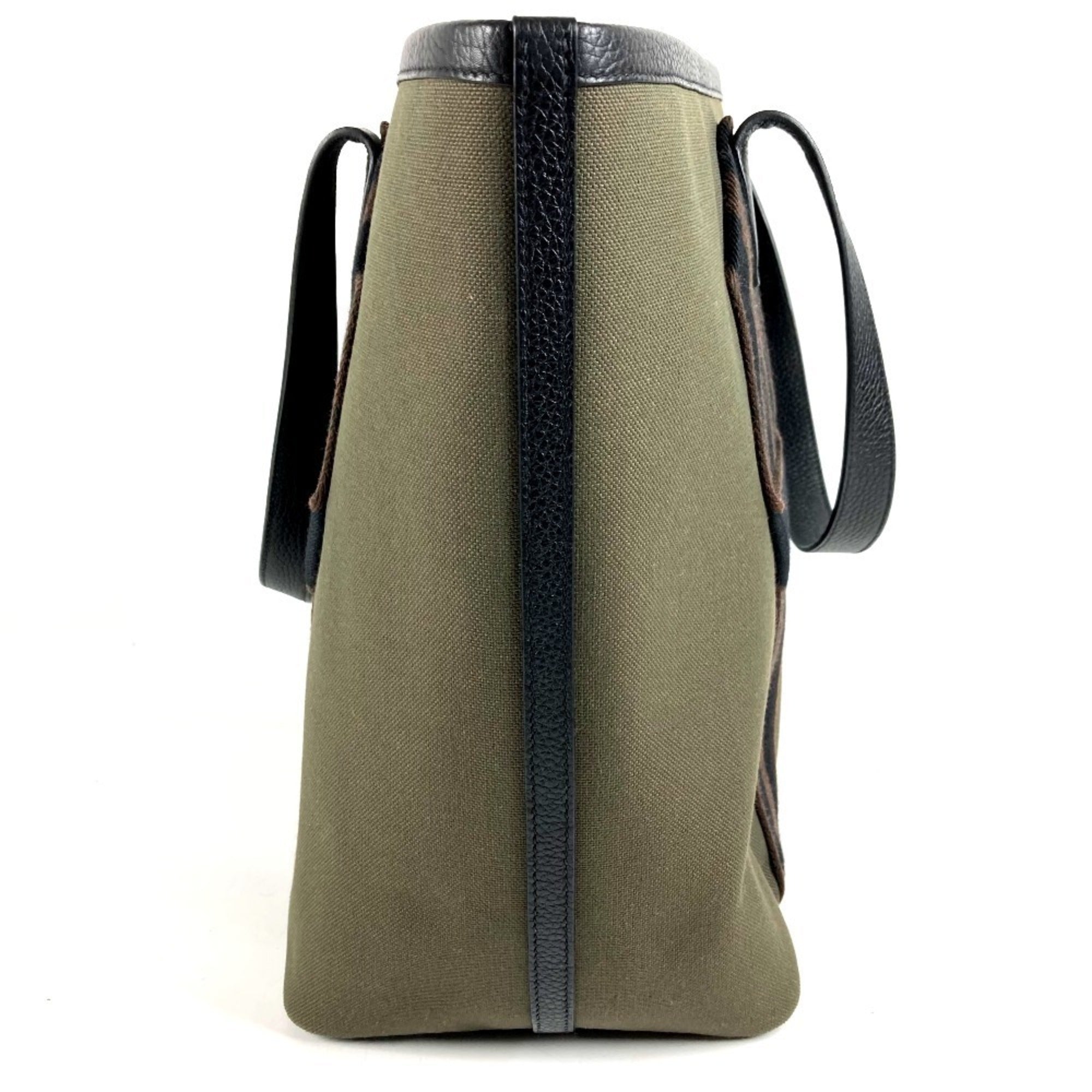 Hermes Black Khaki Taurillon Clemence Leather Handbag Shoulder Bag Tote Bag (Pre-Owned)
