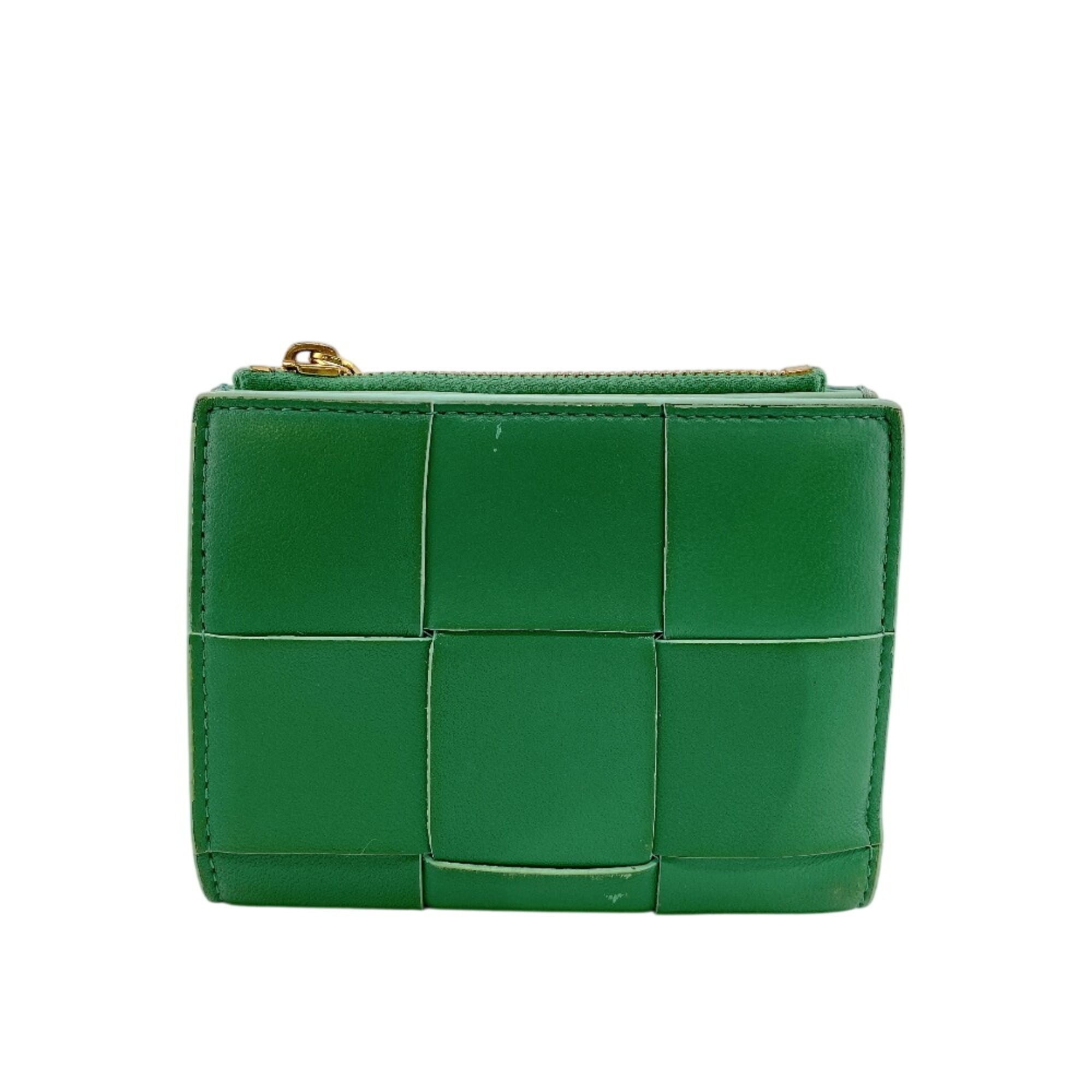 Bottega Veneta Green Leather Wallet (Bi-Fold) (Pre-Owned)