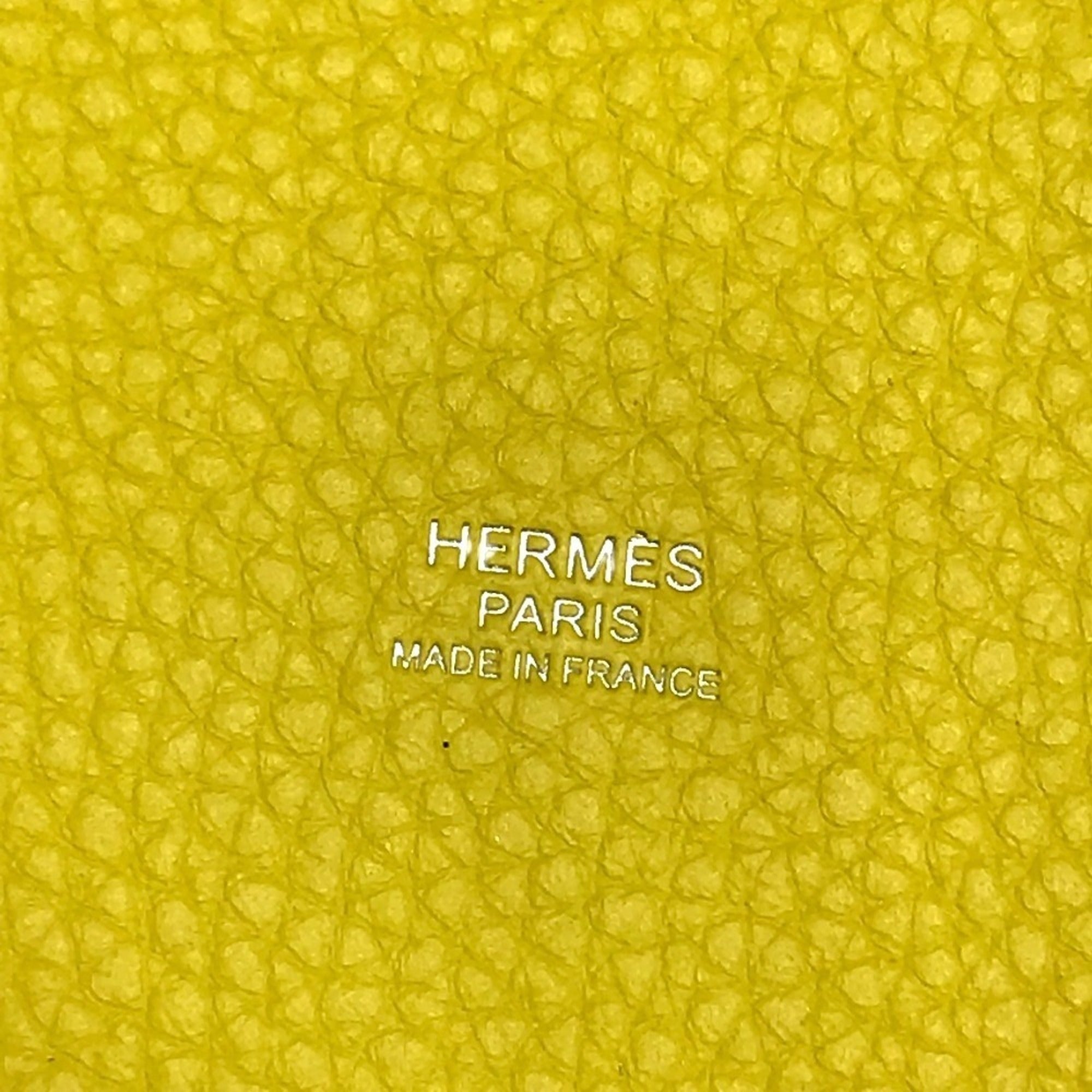 Hermes Yellow Taurillon Clemence Leather Handbag Tote Bag (Pre-Owned)