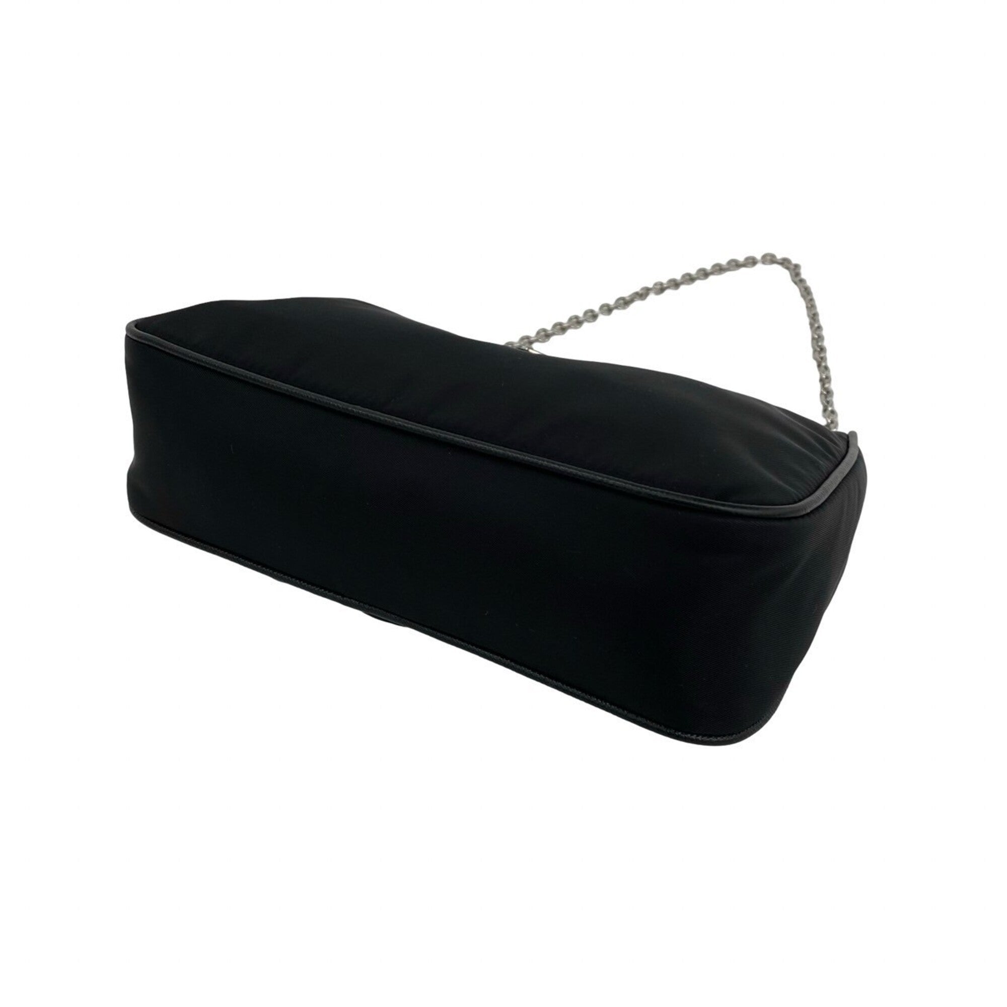 Prada Black Nylon Leather Pouch Shoulder Bag (Pre-Owned)