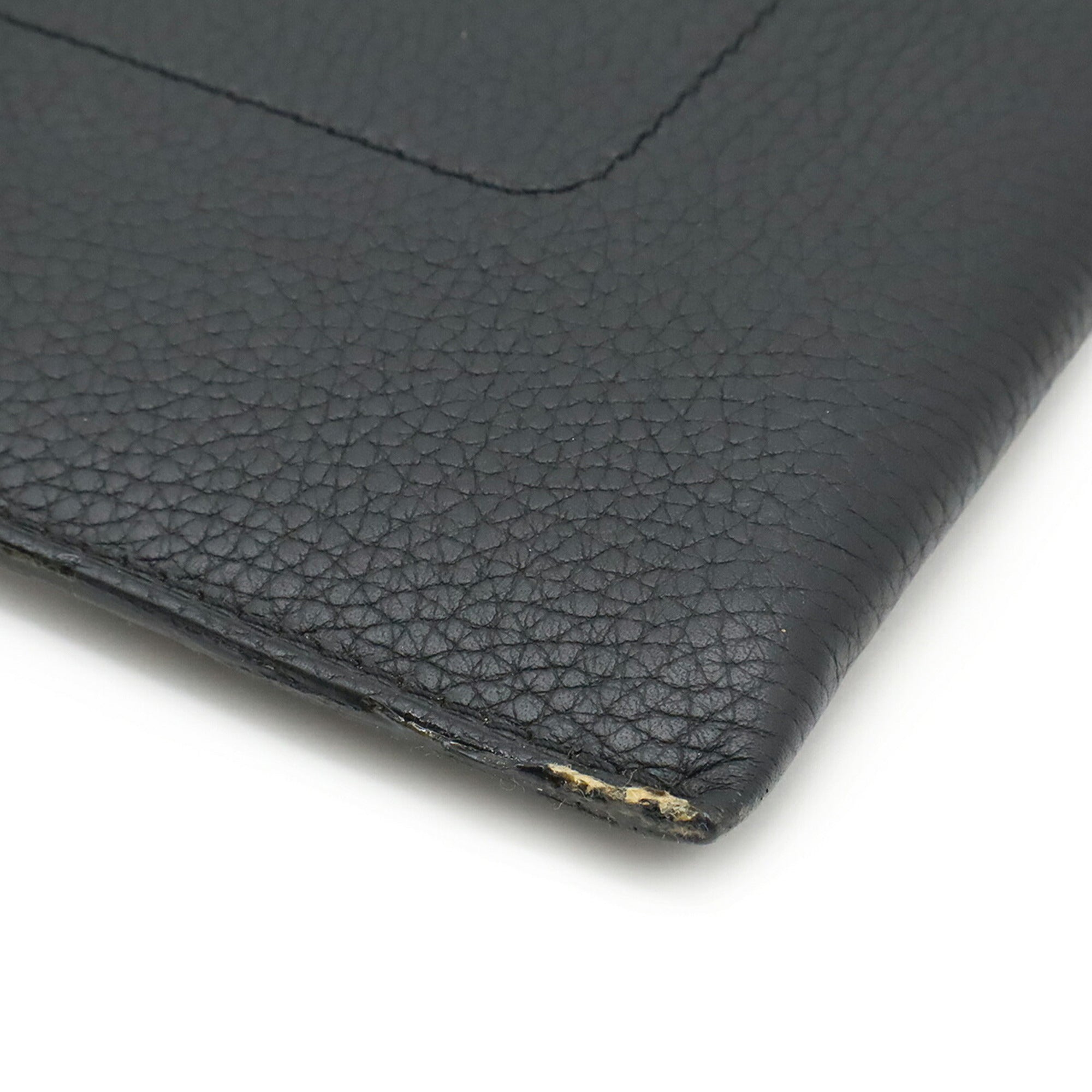 Louis Vuitton Noir Leather Clutch Bag Pochette (Pre-Owned)