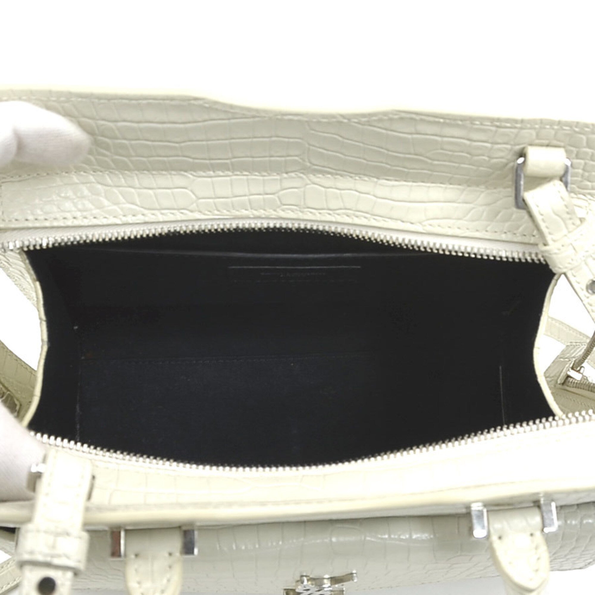 Saint Laurent Ivory Leather Handbag Pouch Shoulder Bag (Pre-Owned)