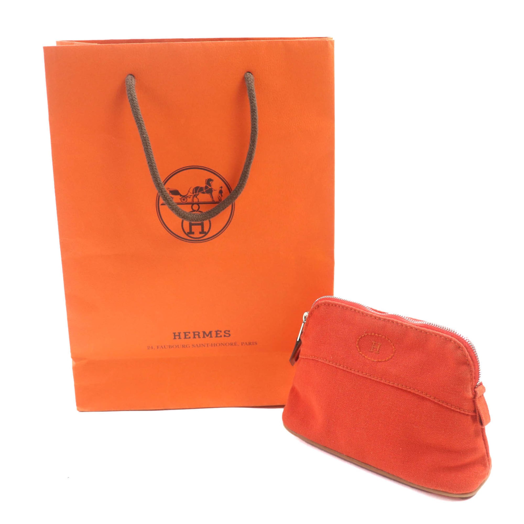 Hermes Orange Cotton 100% Pouch (Pre-Owned)