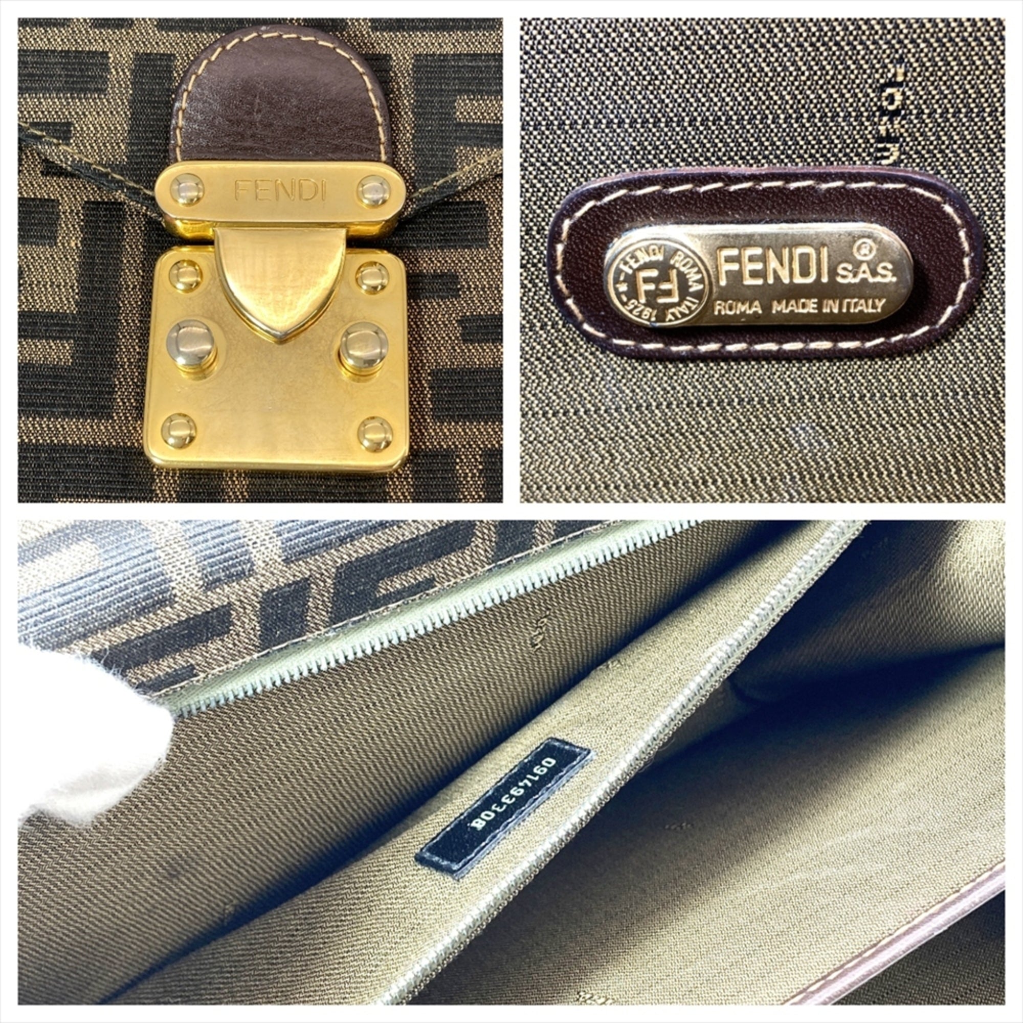 Fendi Brown Canvas Shoulder Bag (Pre-Owned)