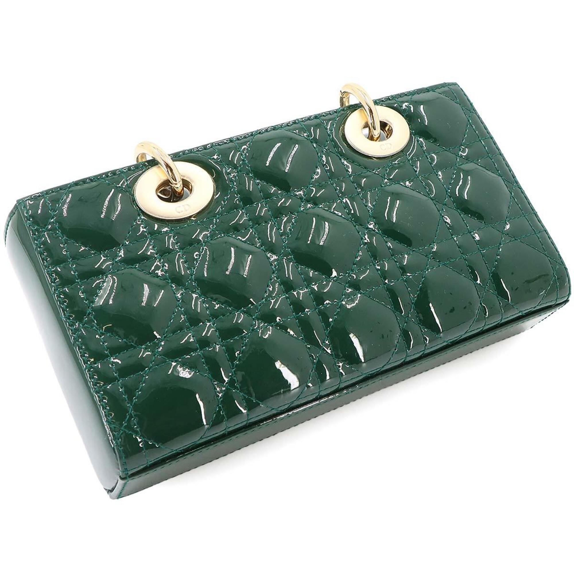 Christian Dior Green Green Patent Leather Handbag (Pre-Owned)