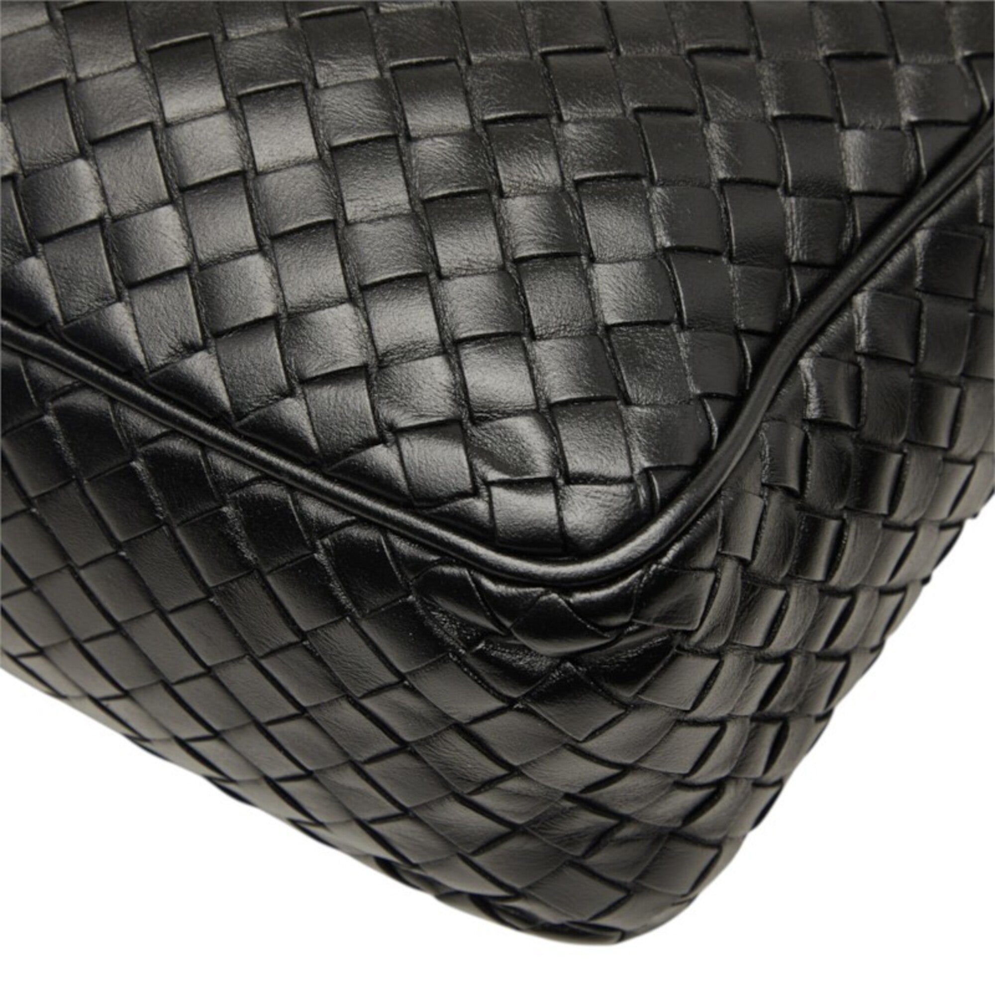 Bottega Veneta Black Leather Shoulder Bag (Pre-Owned)