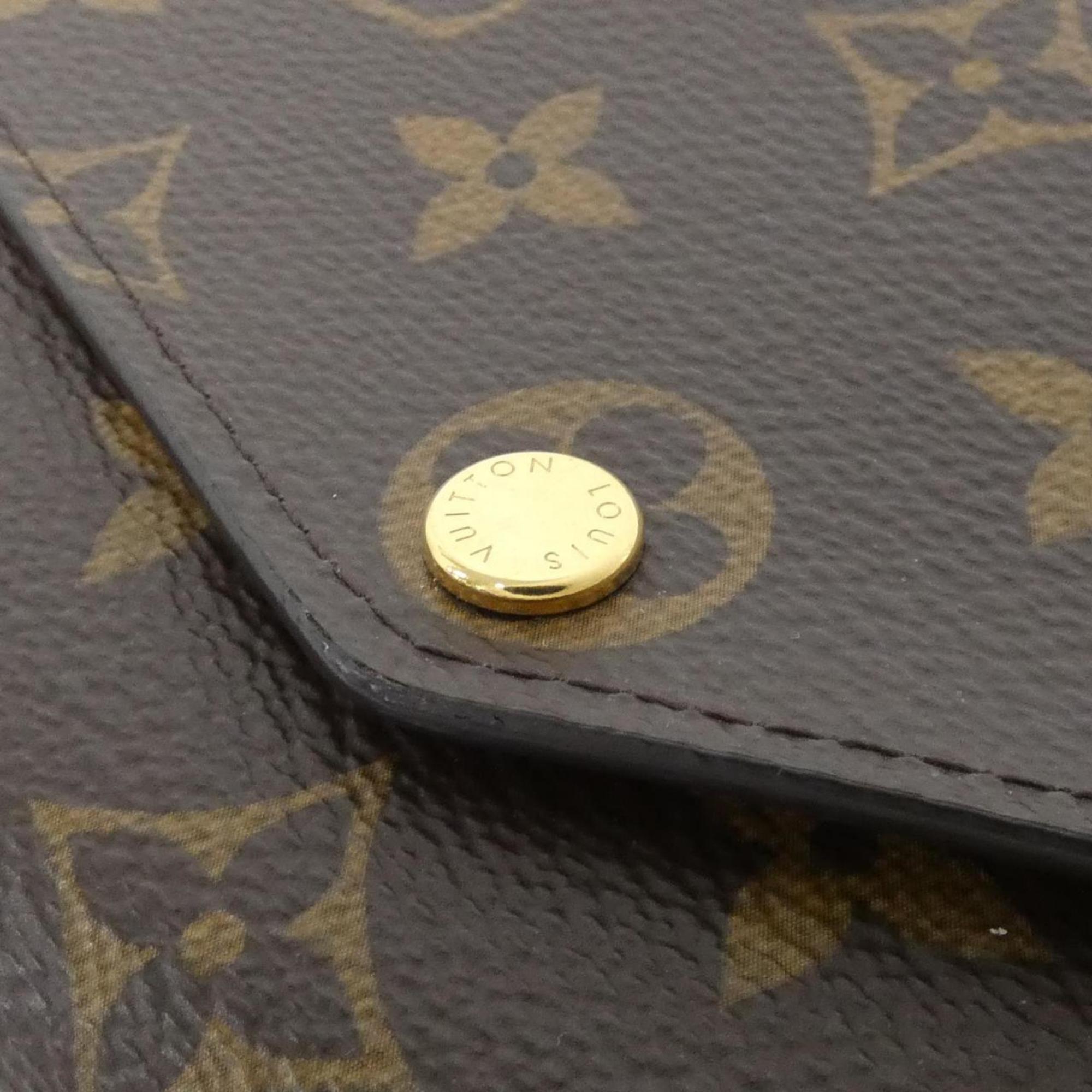 Louis Vuitton Monogram Fuchsia Marron Coated Canvas Long Wallet (Bi-Fold) (Pre-Owned)