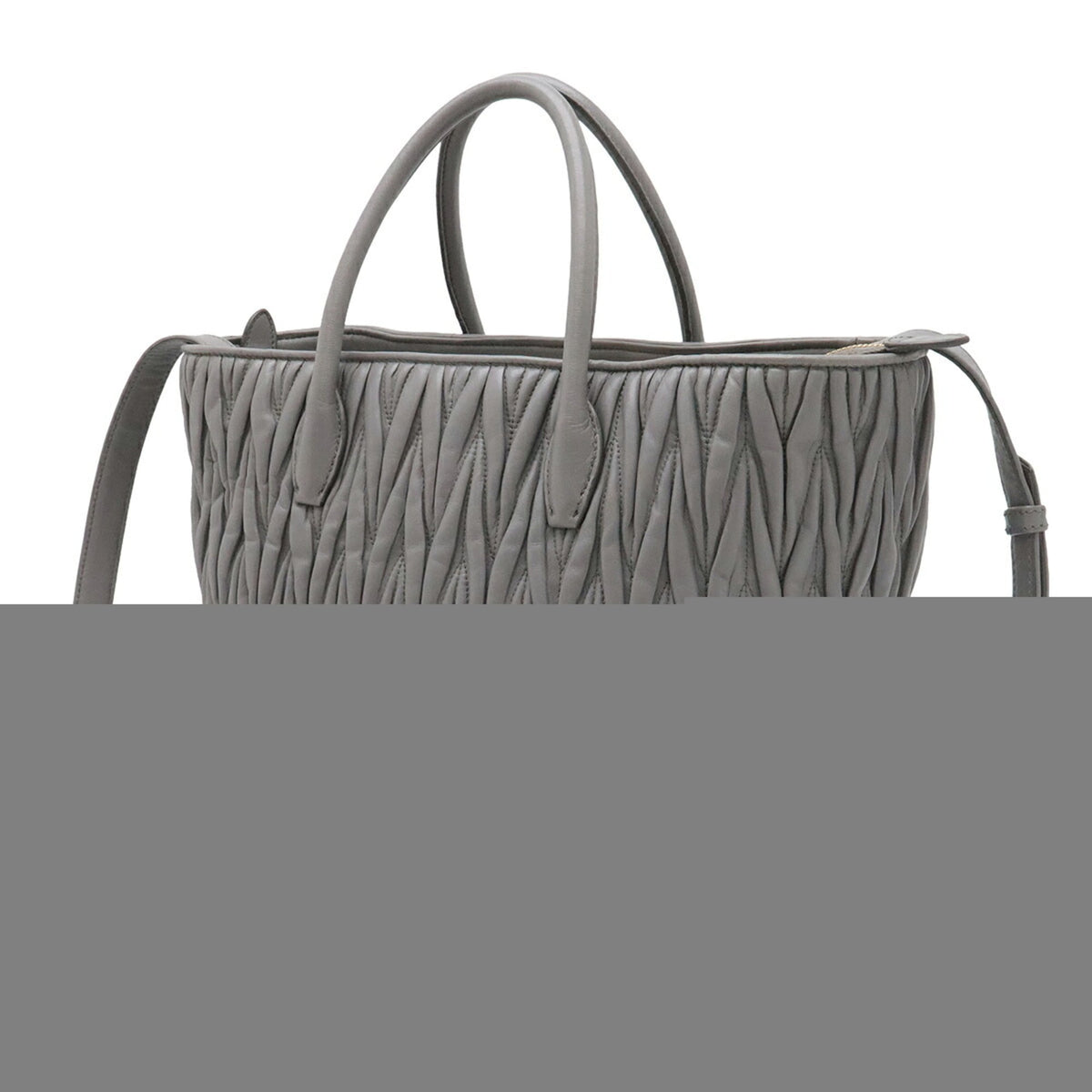 Miu Miu Matelasse Gray Leather Handbag Shoulder Bag (Pre-Owned)