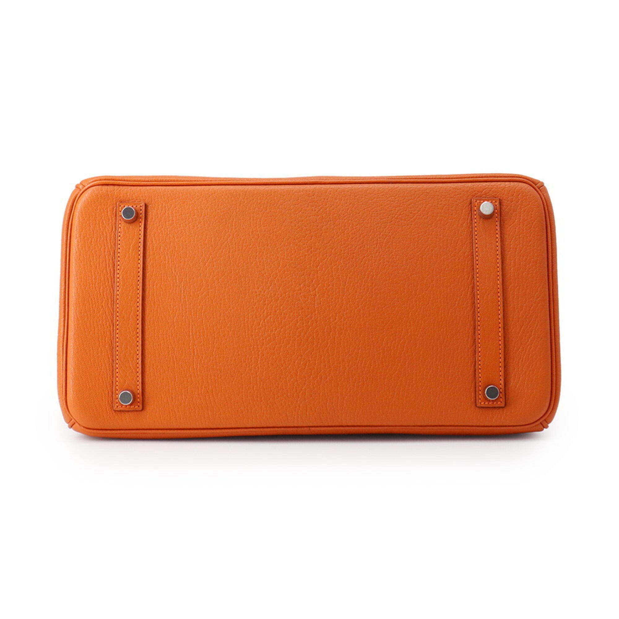 Hermes Birkin Orange Chevre Myzore Leather Handbag (Pre-Owned)