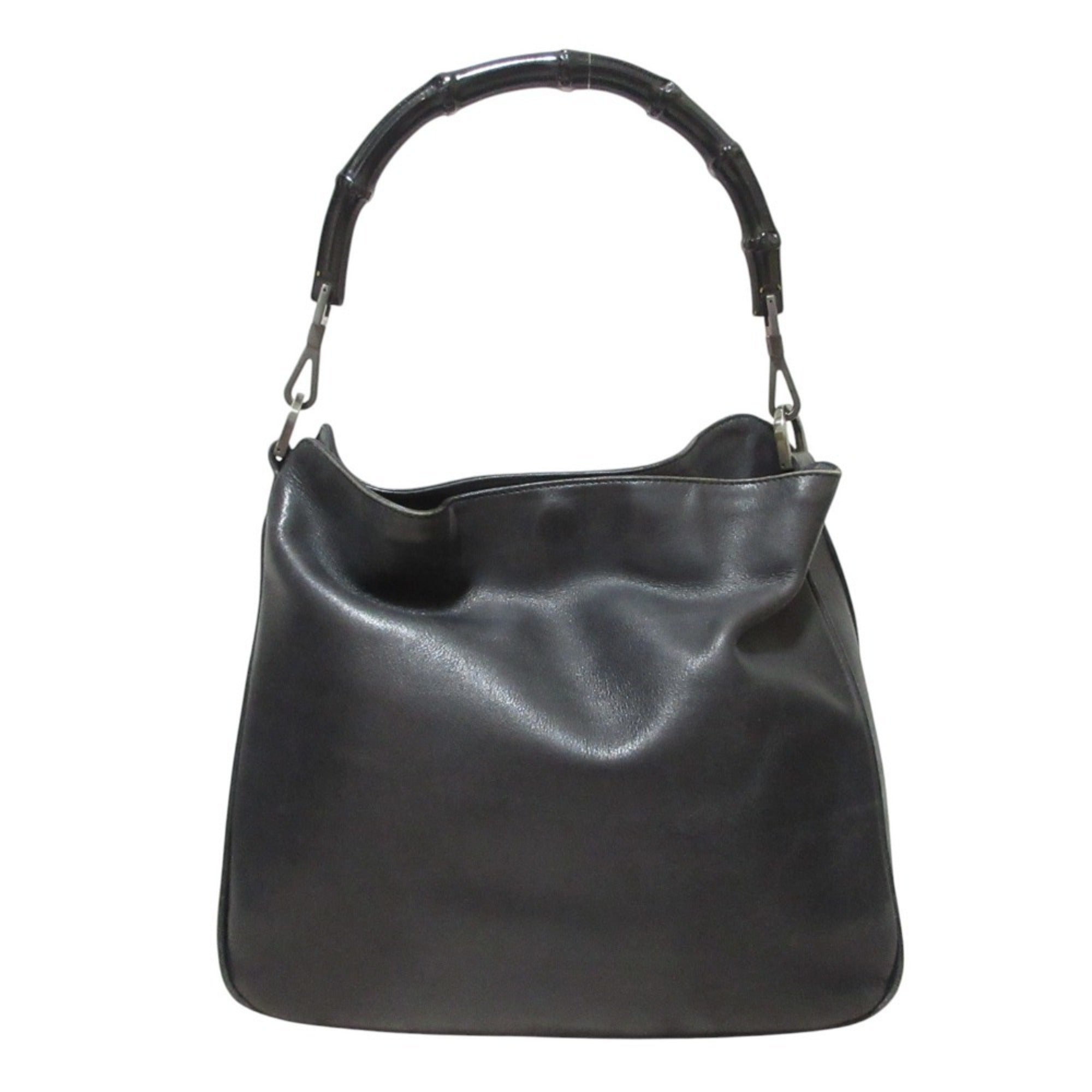 Gucci Black Leather Handbag Shoulder Bag (Pre-Owned)