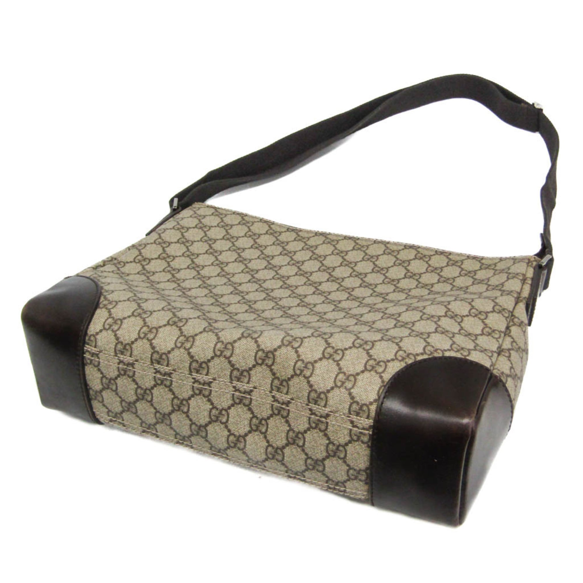Gucci Beige Brown Gg Supreme Shoulder Bag (Pre-Owned)