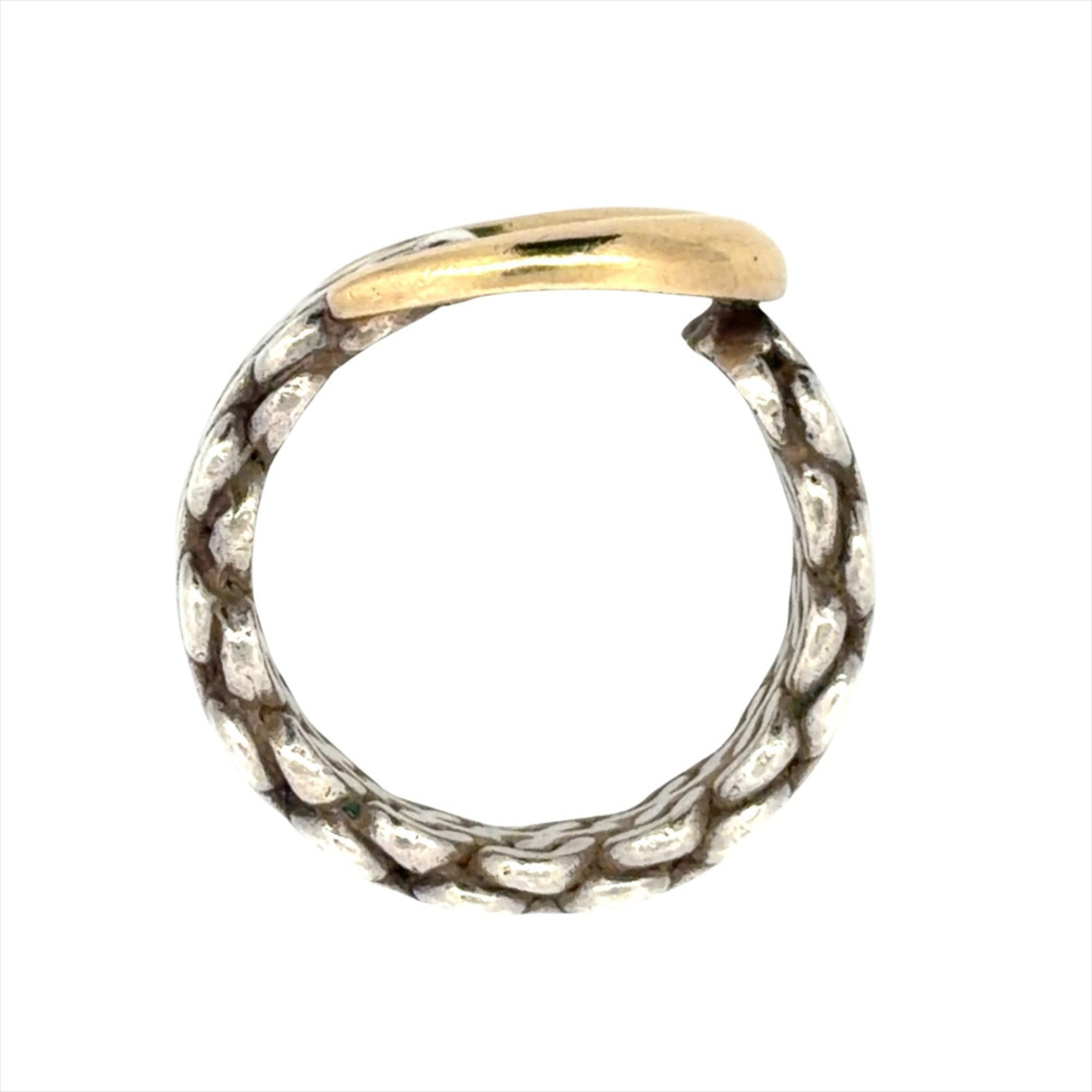 Hermes Silver Yellow Gold Silver Yellow Gold Band Ring (Pre-Owned)