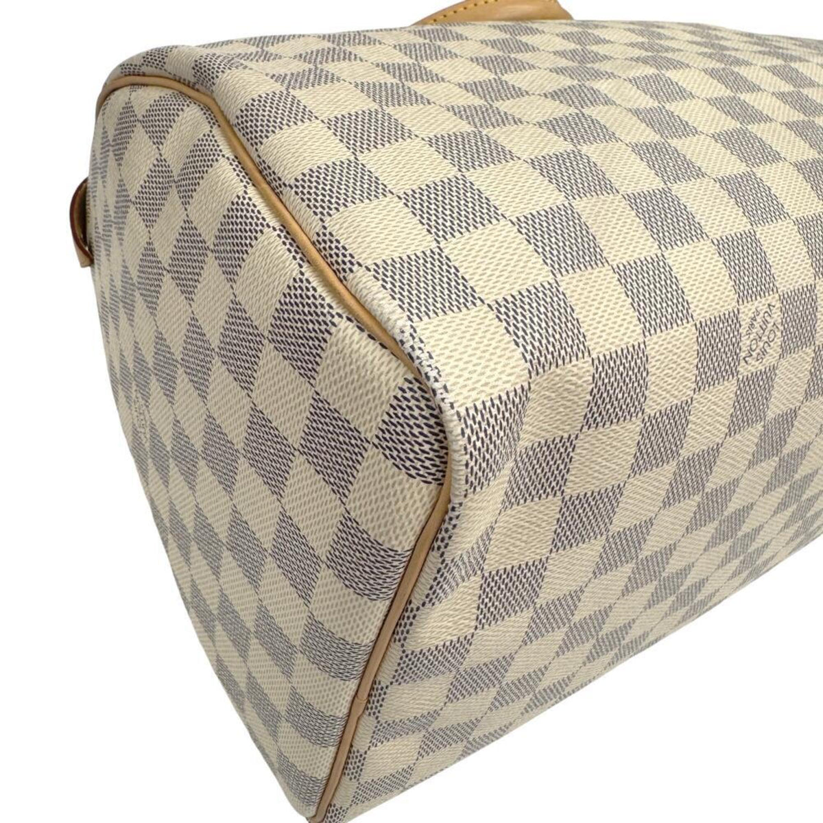 Louis Vuitton White Damier Azur Boston Bag Handbag (Pre-Owned)
