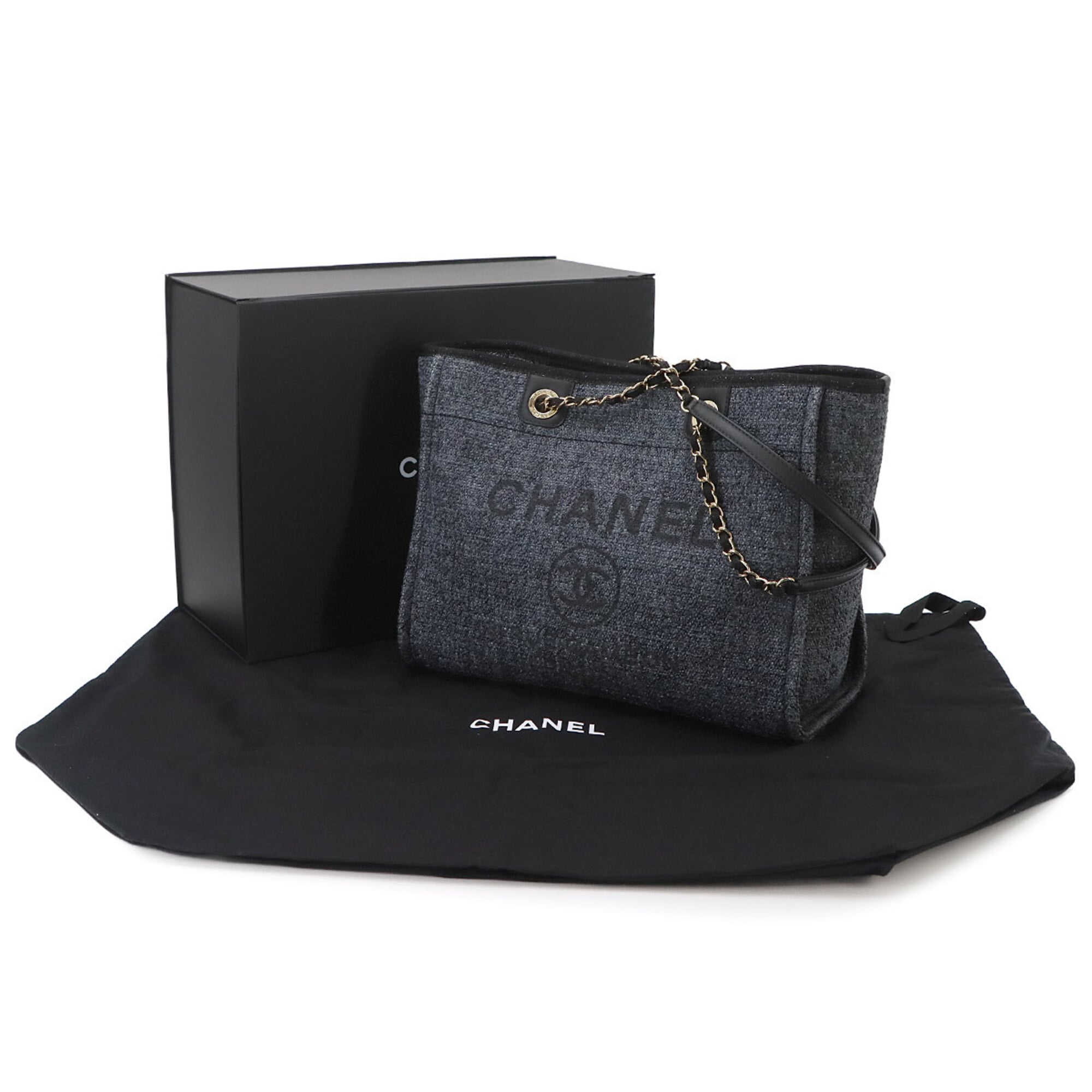 Chanel Navy Straw Leather Handbag Tote Bag (Pre-Owned)