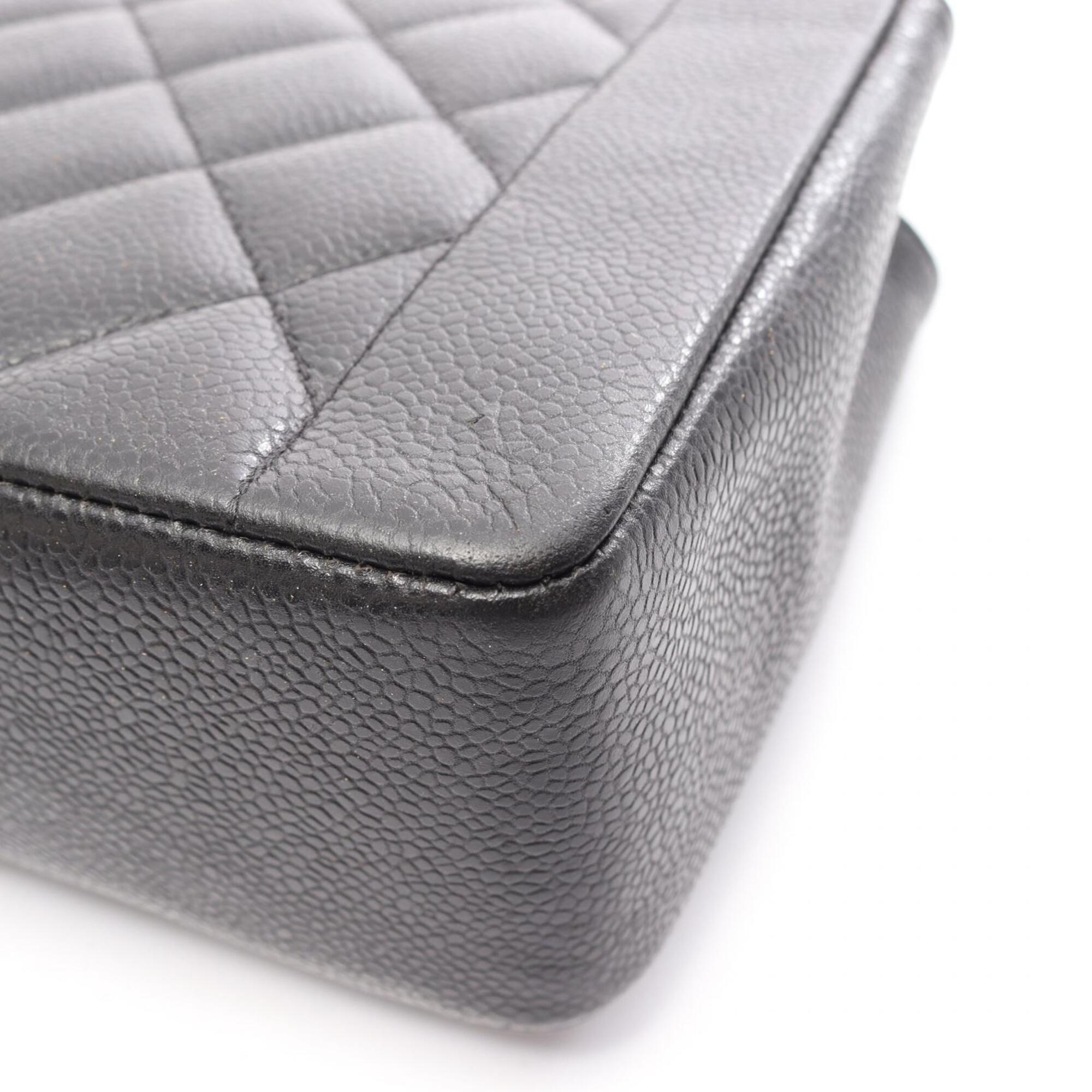 Chanel Black Grained Calfskin Handbag Shoulder Bag (Pre-Owned)