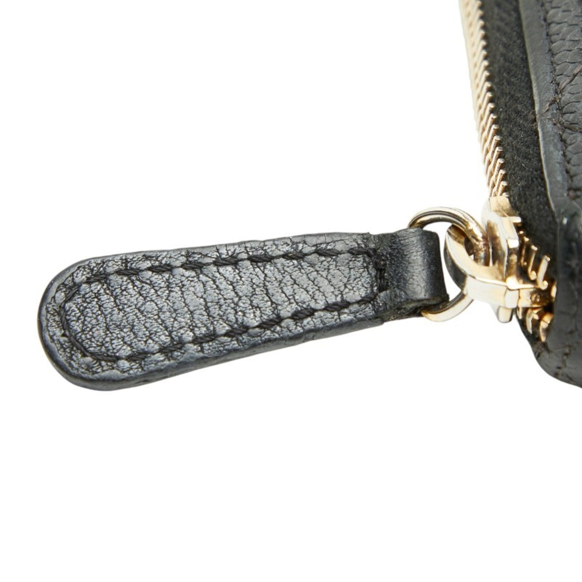 Chanel Matelasse Black Grained Calfskin Long Wallet (Bi-Fold) (Pre-Owned)