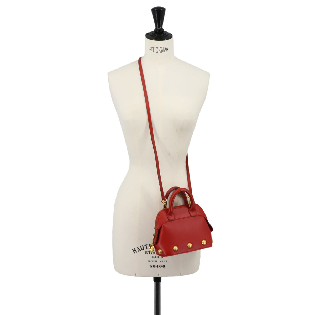 Salvatore Ferragamo Red Color Leather Handbag Shoulder Bag (Pre-Owned)