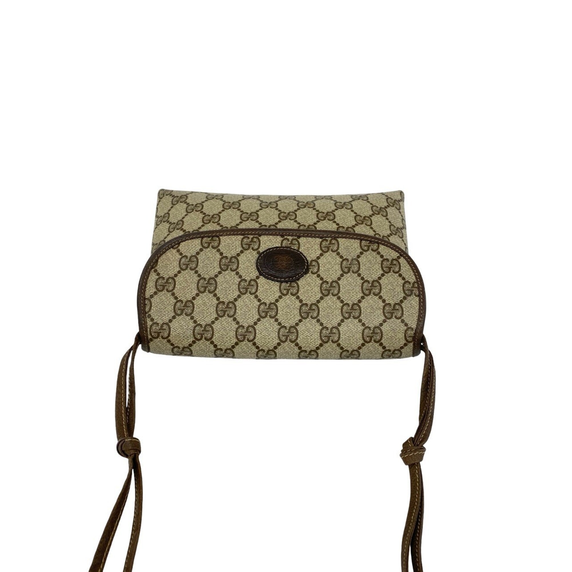 Gucci Brown Leather Pvc Pochette Shoulder Bag (Pre-Owned)