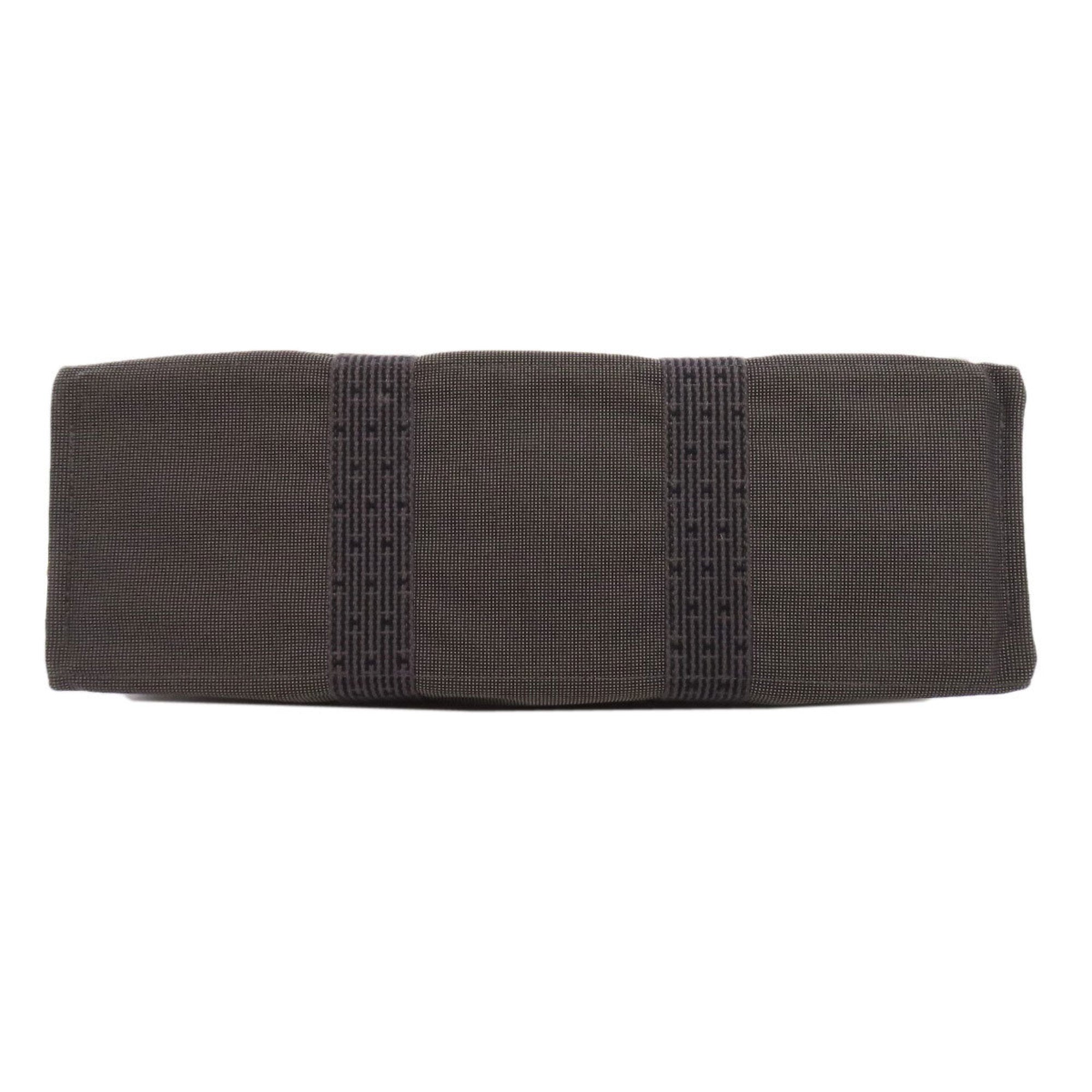 Hermes Gray Canvas Handbag (Pre-Owned)