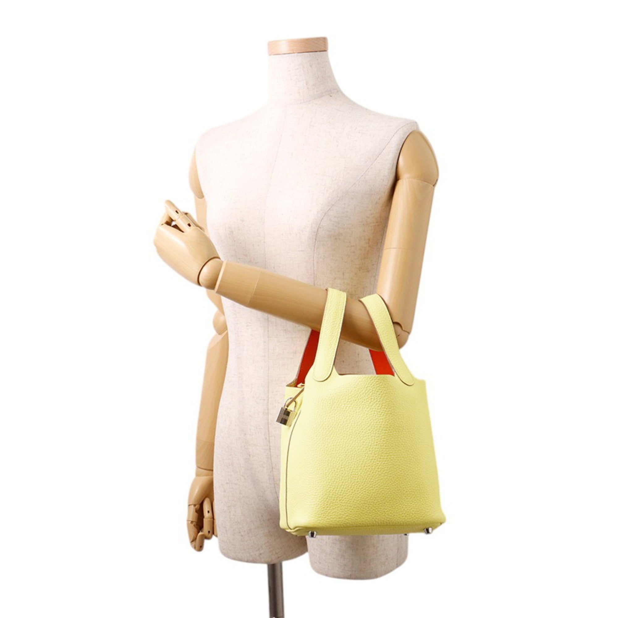 Hermes Orange Taurillon Clemence Leather Handbag (Pre-Owned)