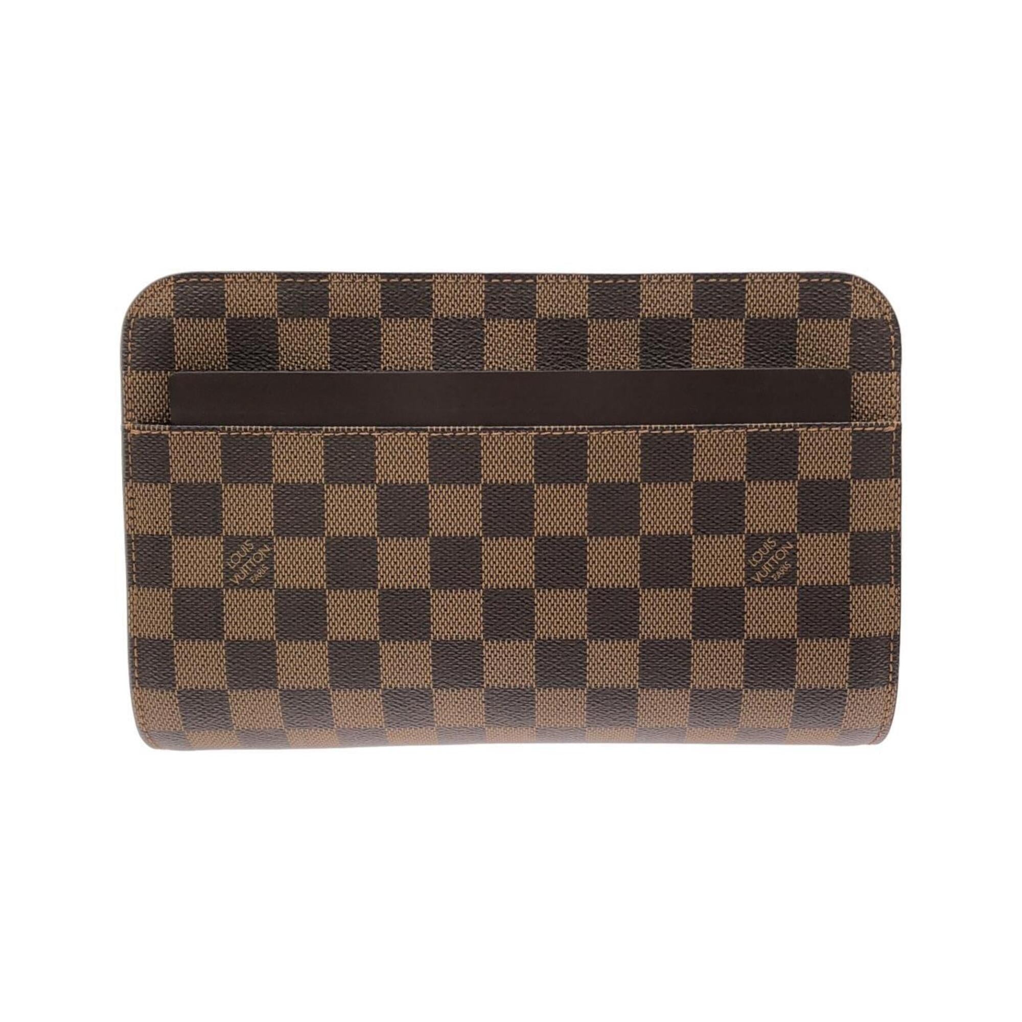 Louis Vuitton Ebene Coated Canvas Clutch Bag (Pre-Owned)
