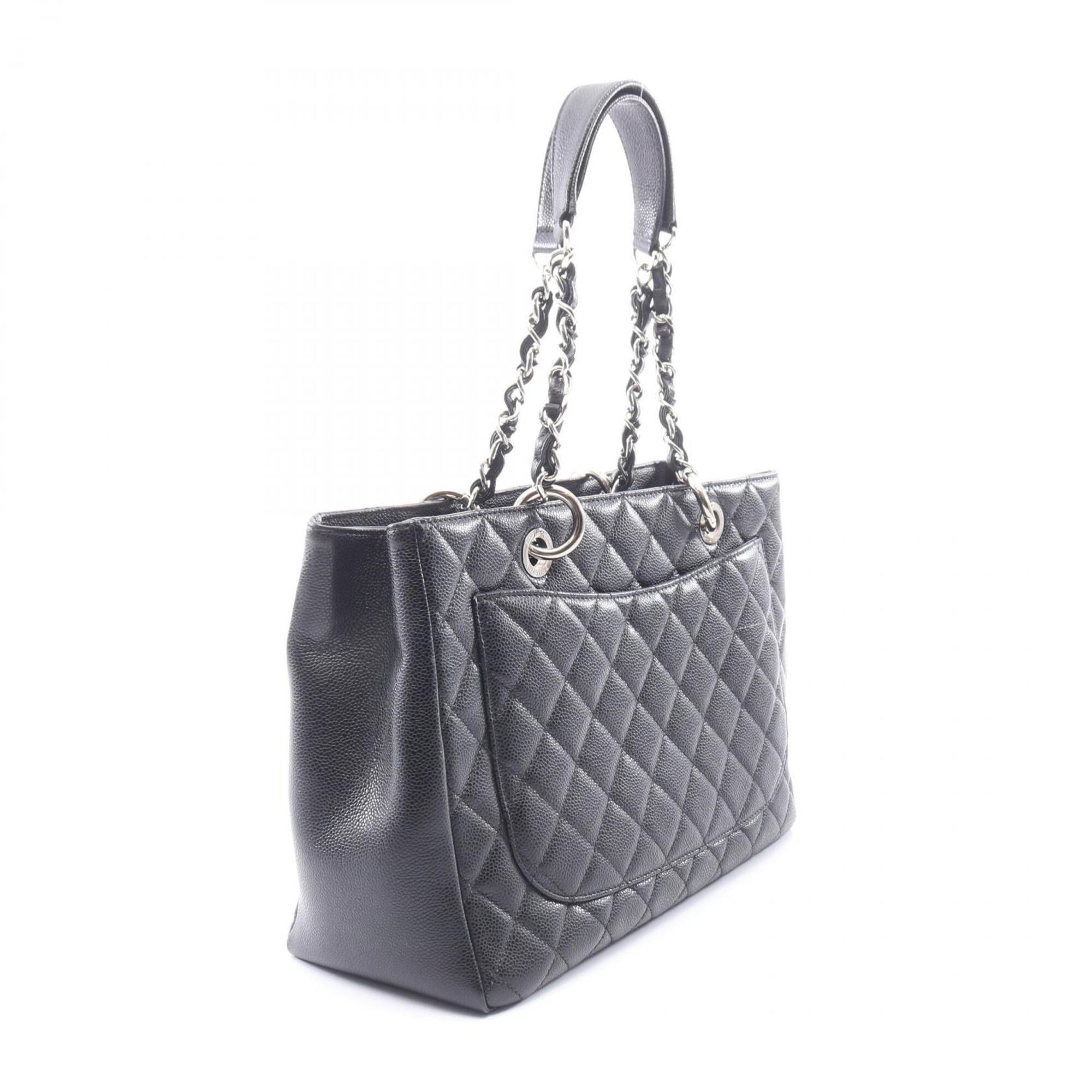 Chanel Black Grained Calfskin Handbag Tote Bag (Pre-Owned)