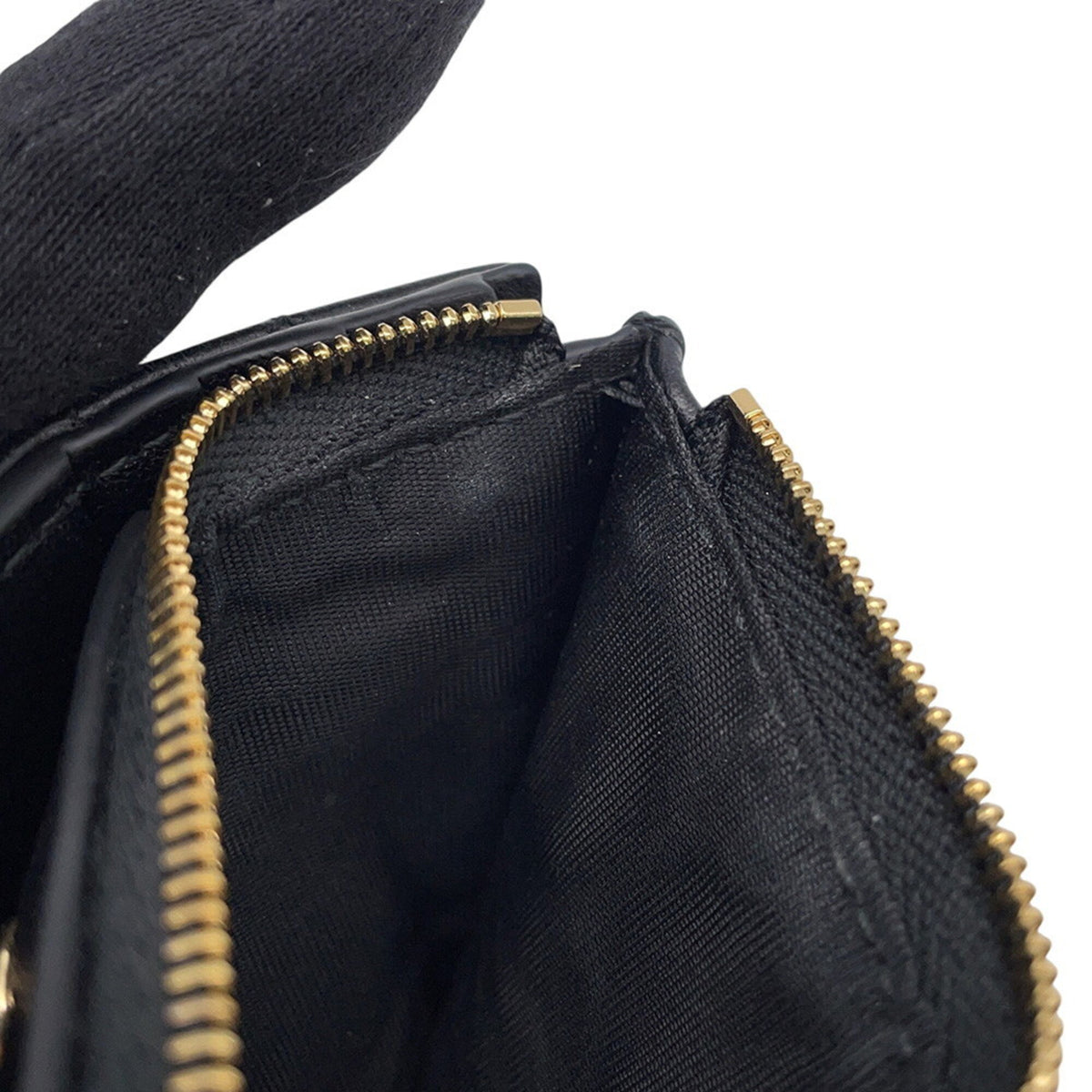Christian Dior Lady Dior Black Leather Wallet (Bi-Fold) (Pre-Owned)