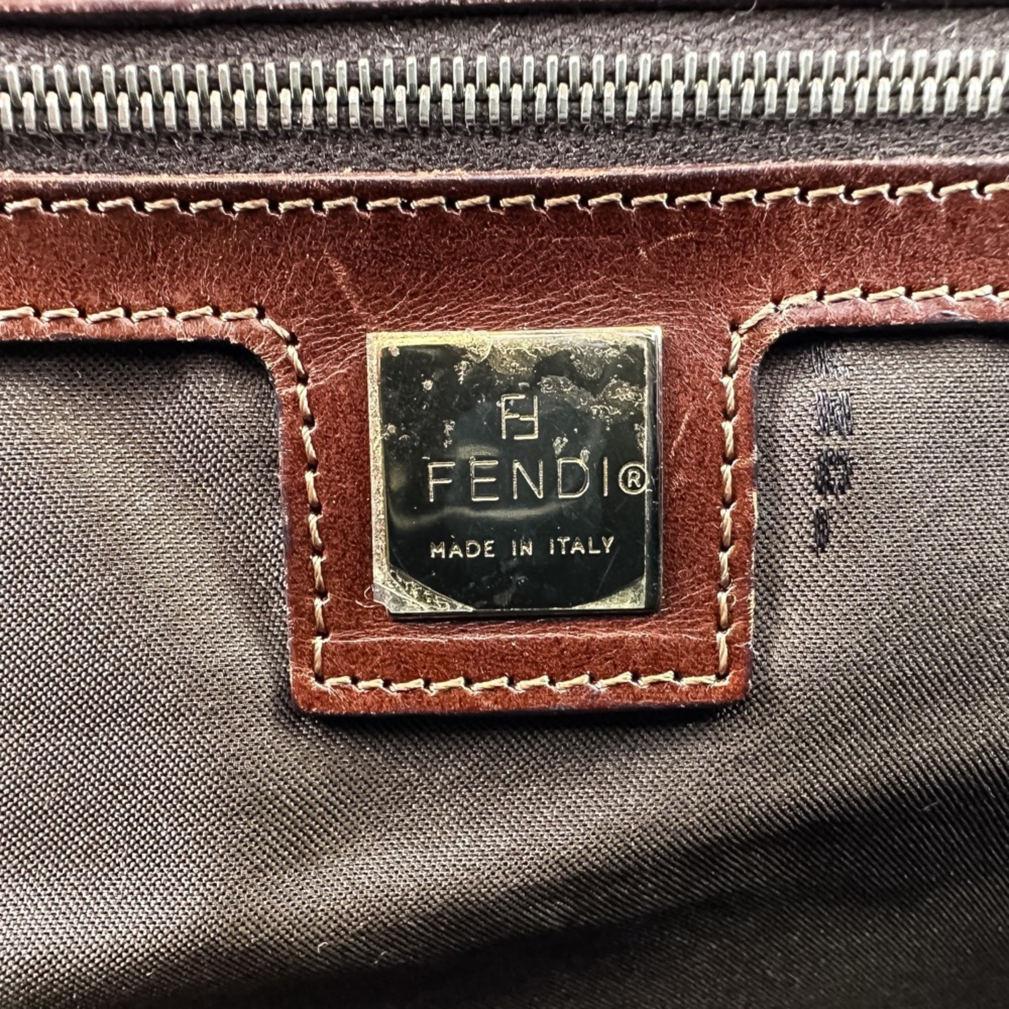 Fendi Navy Denim Leather Handbag (Pre-Owned)