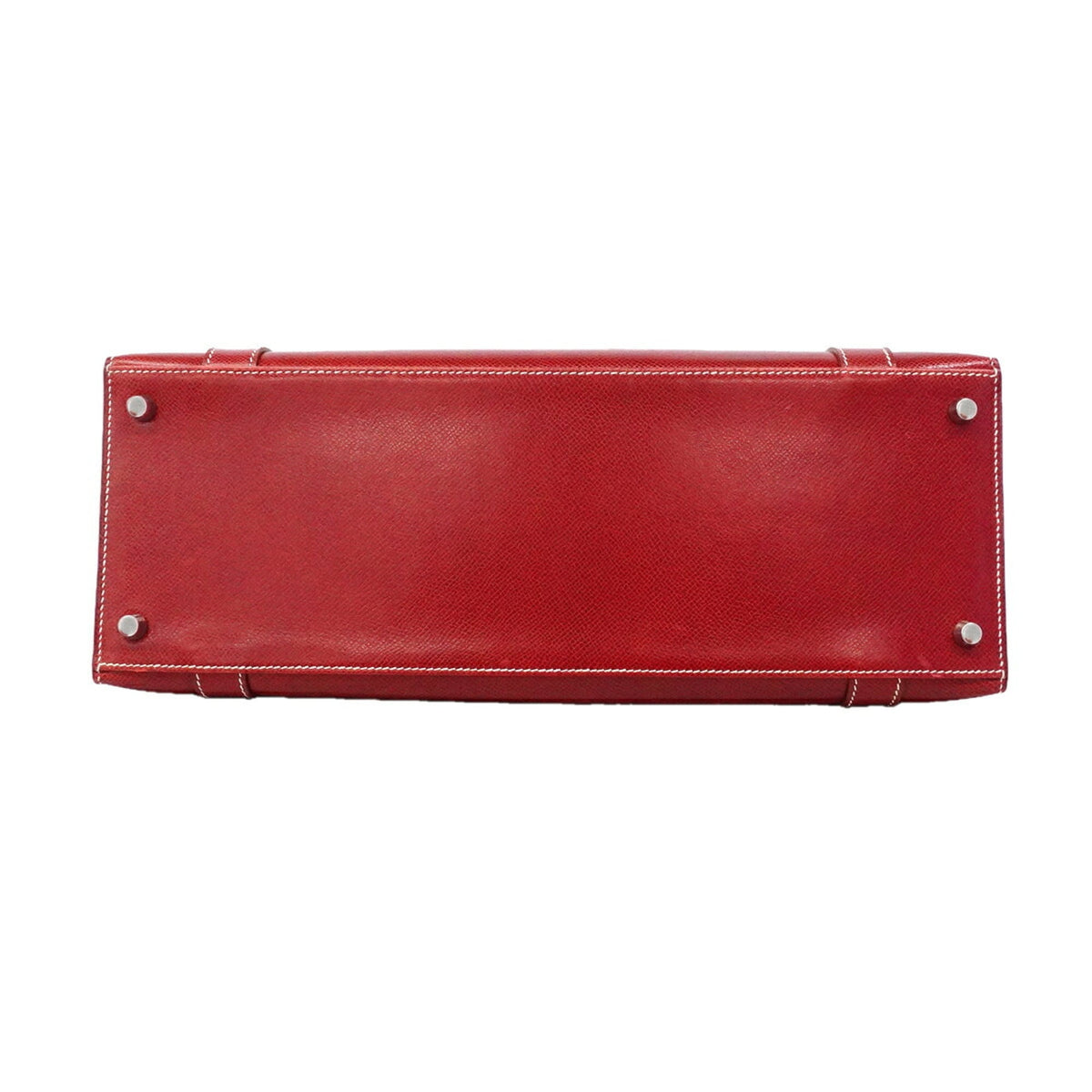 Hermes Rouge Casaque Courchevel Leather Handbag (Pre-Owned)