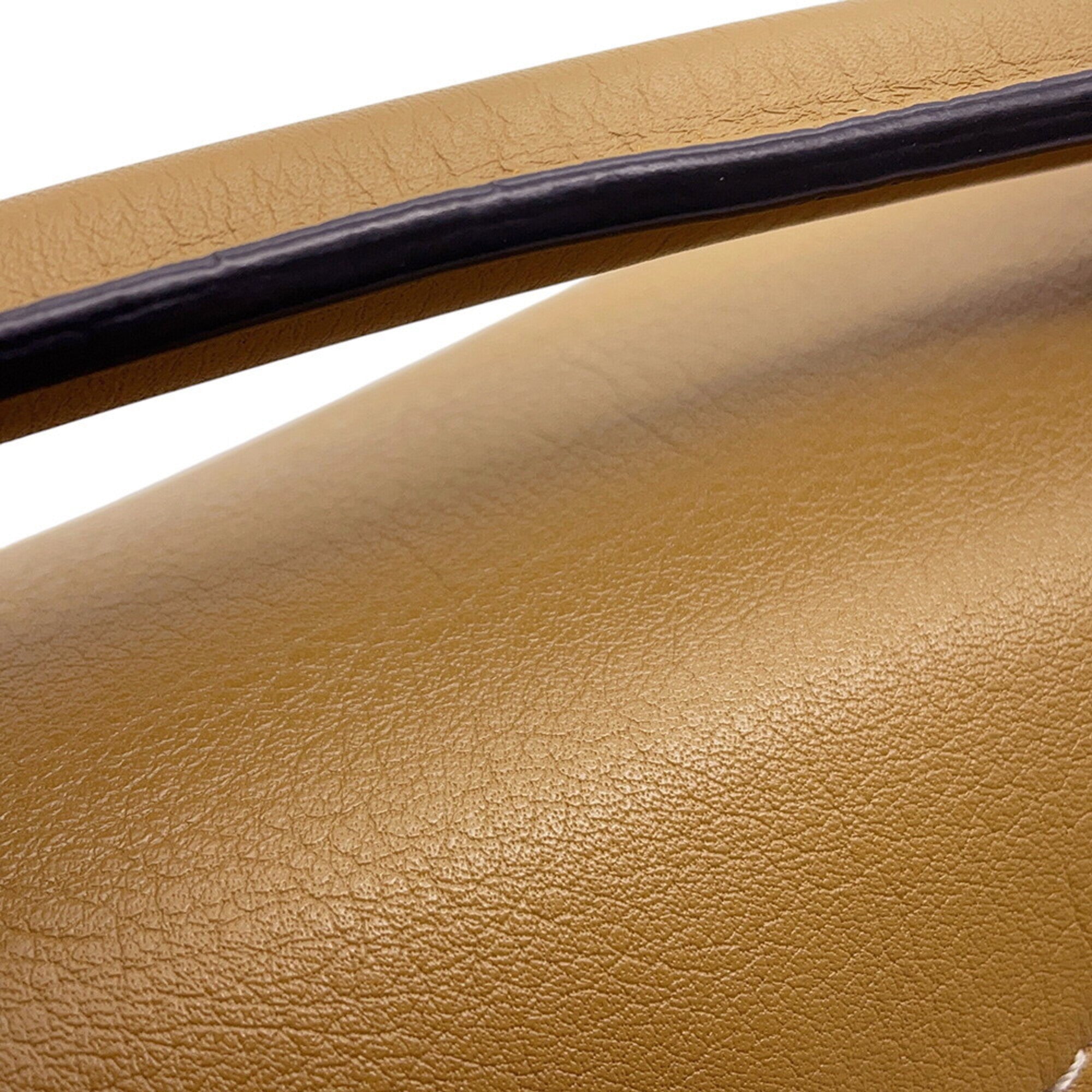 Loewe Beige Brown White Leather Handbag Shoulder Bag (Pre-Owned)