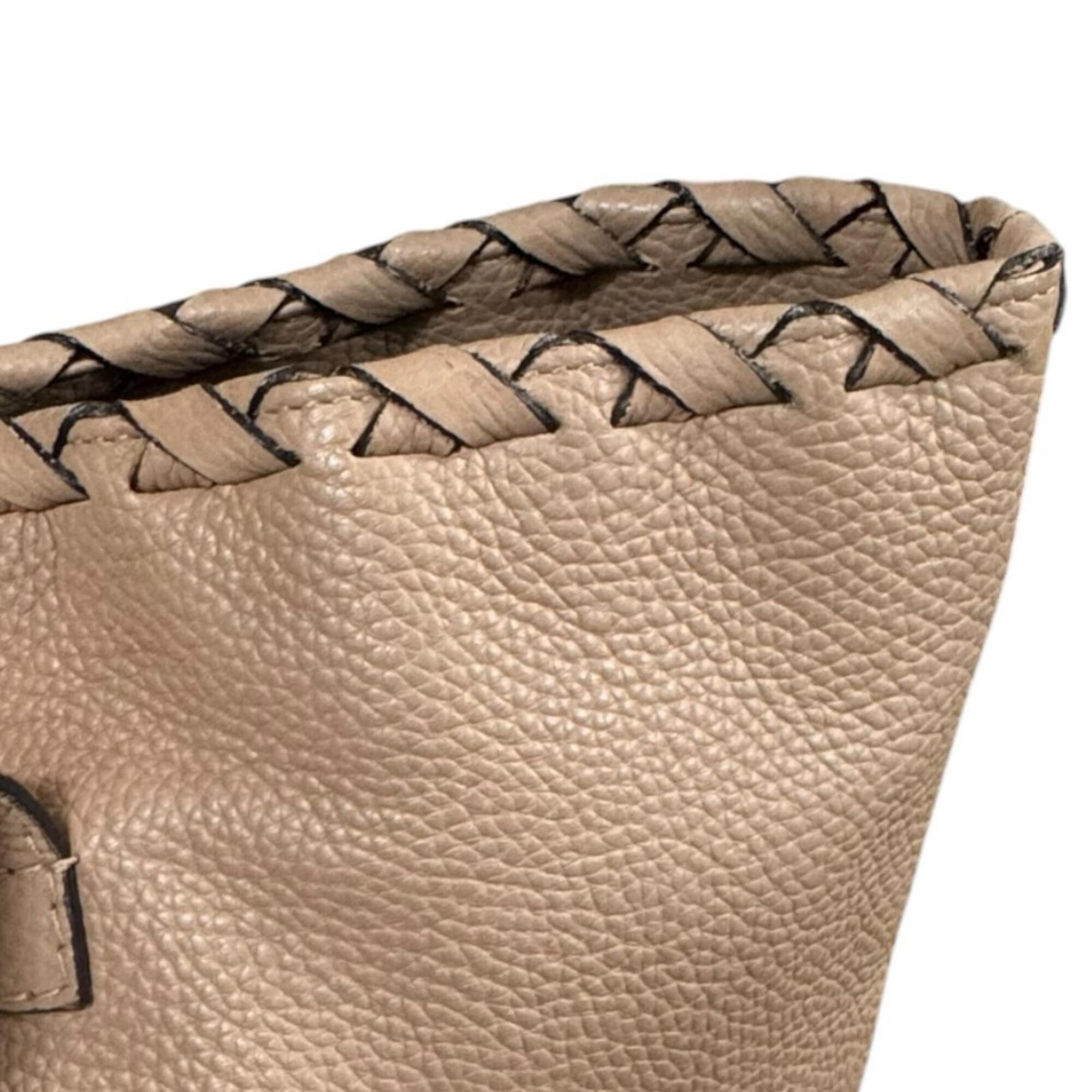Gucci Bamboo Beige Leather Tote Bag (Pre-Owned)