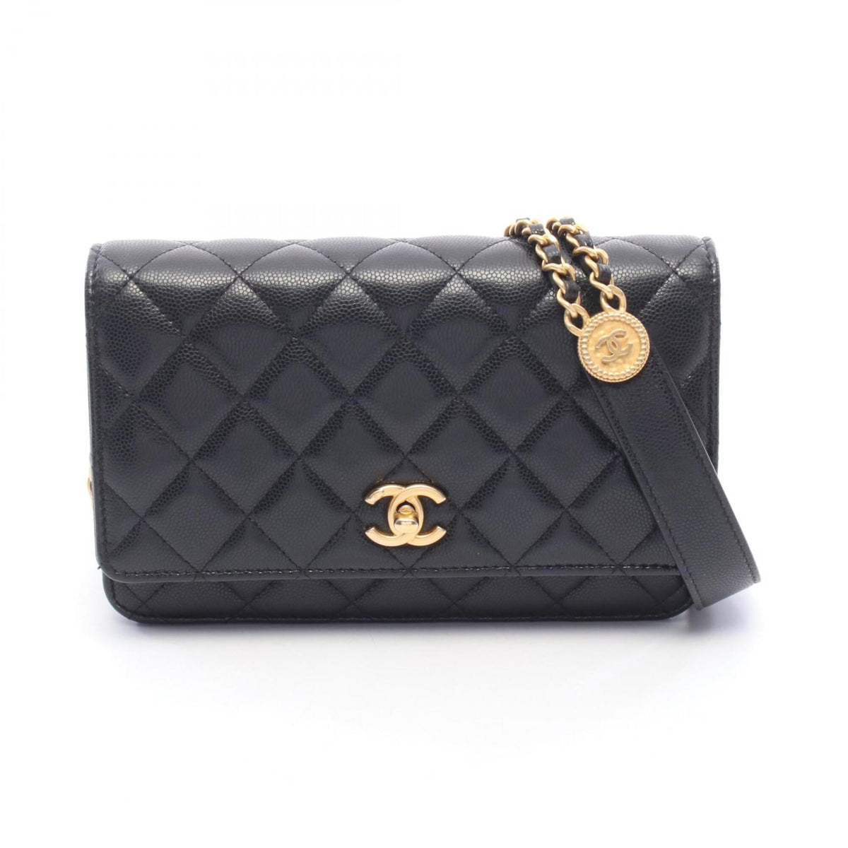 Chanel Black Grained Calfskin Shoulder Bag (Pre-Owned)
