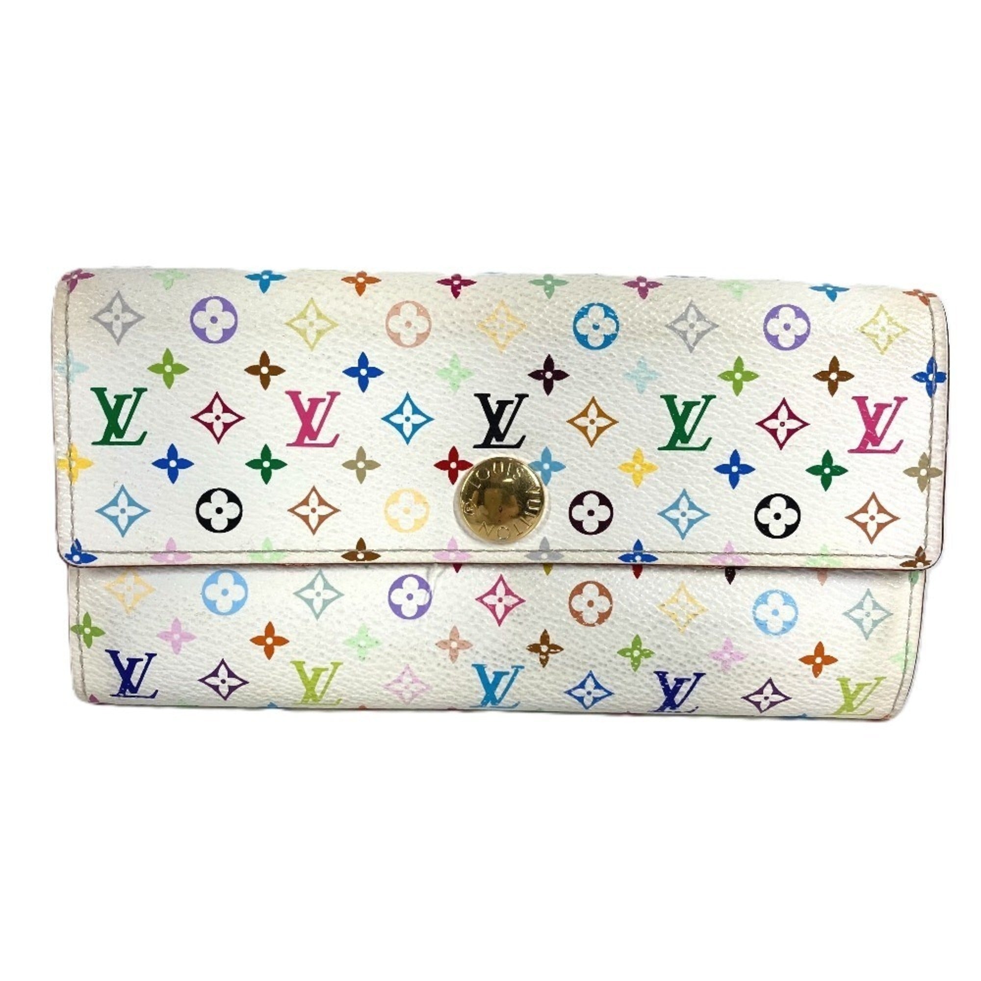 Louis Vuitton Multi-Color White Monogram Multicolore Canvas Long Wallet (Bi-Fold) (Pre-Owned)